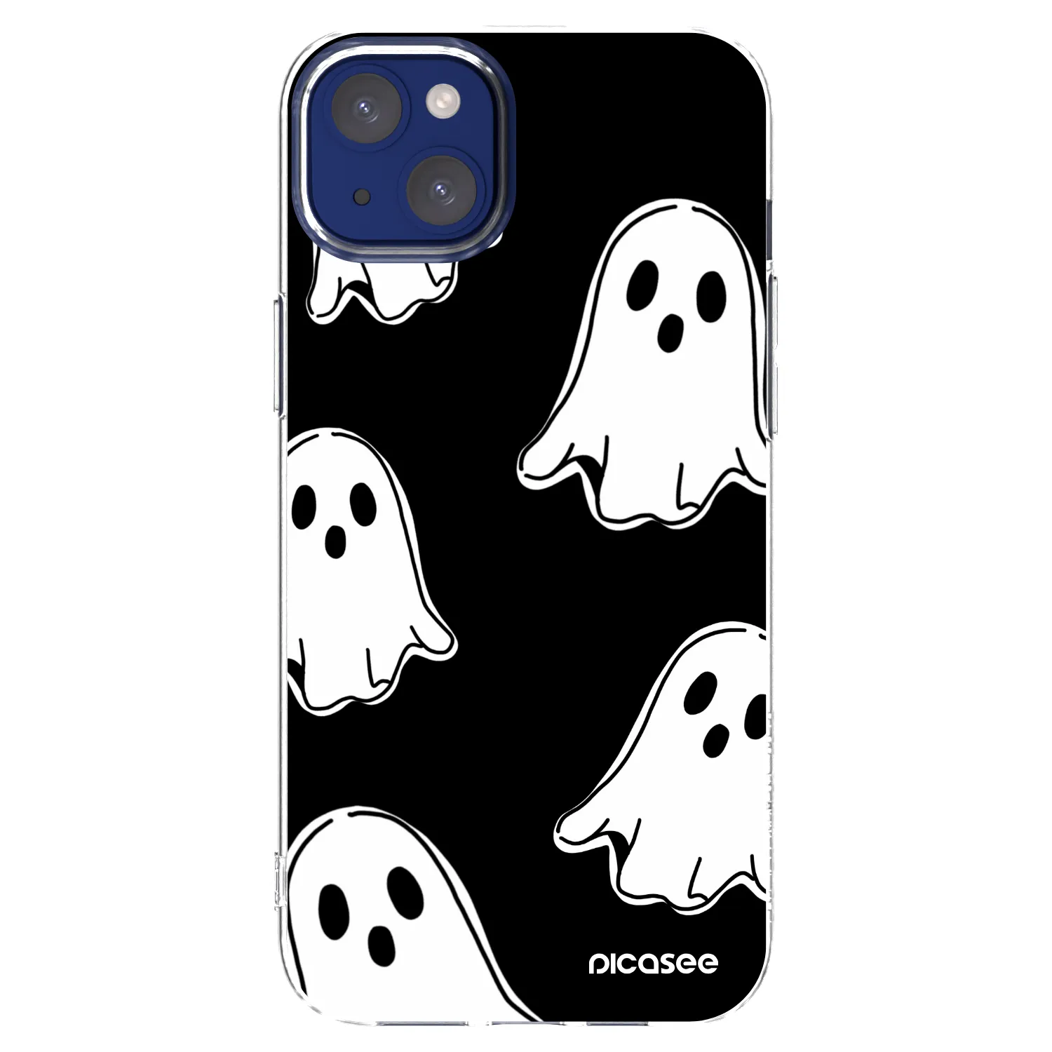 Picasee husă transparentă din silicon pentru Apple iPhone 14 Plus - Black ghosts