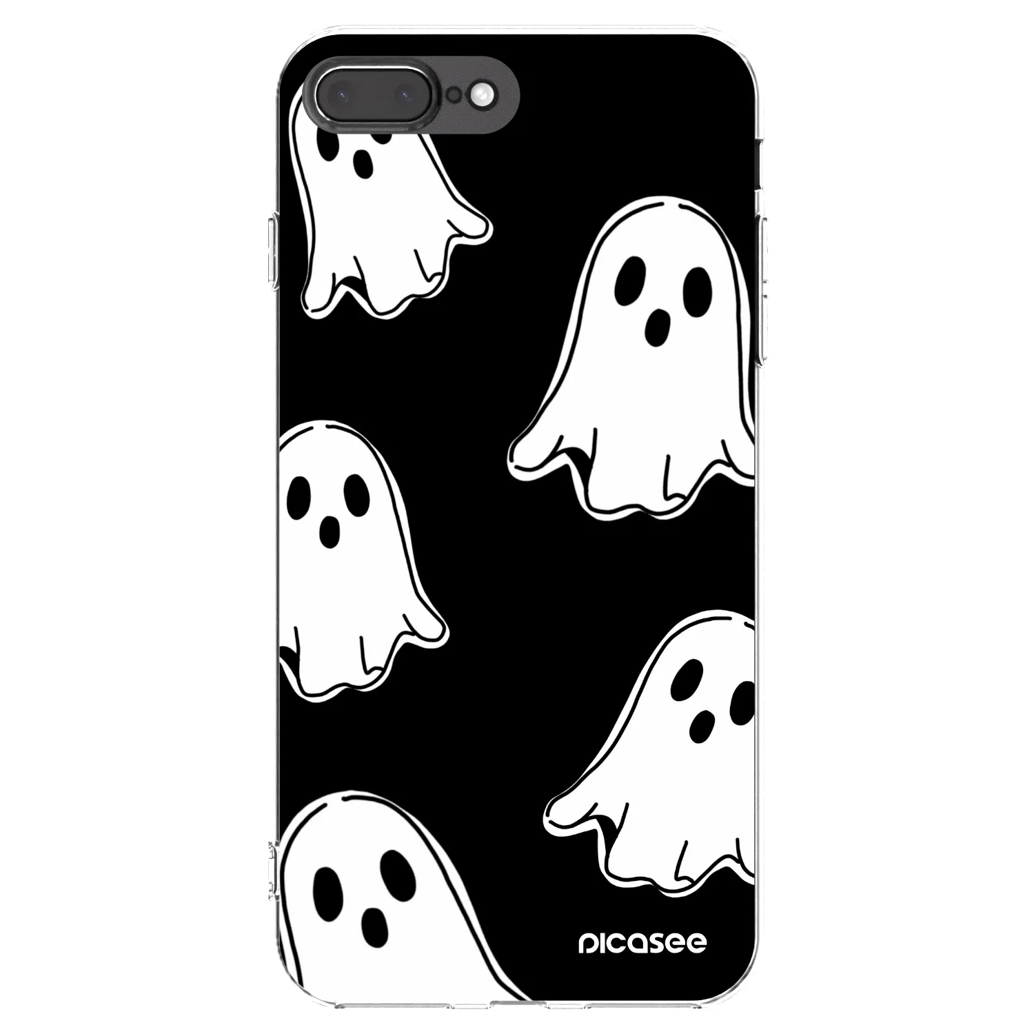 Picasee husă transparentă din silicon pentru Apple iPhone 8 Plus - Black ghosts