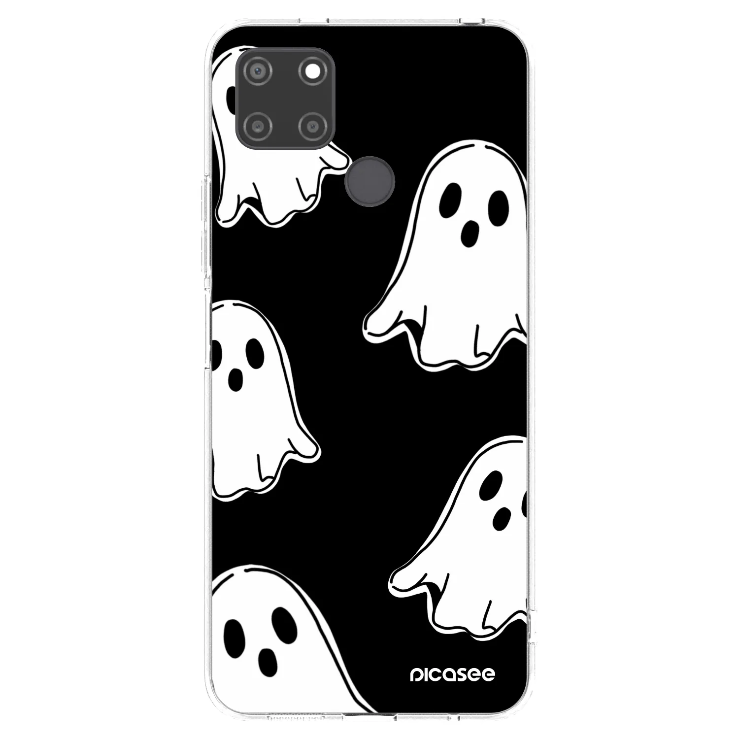 Picasee husă transparentă din silicon pentru Realme C21Y - Black ghosts