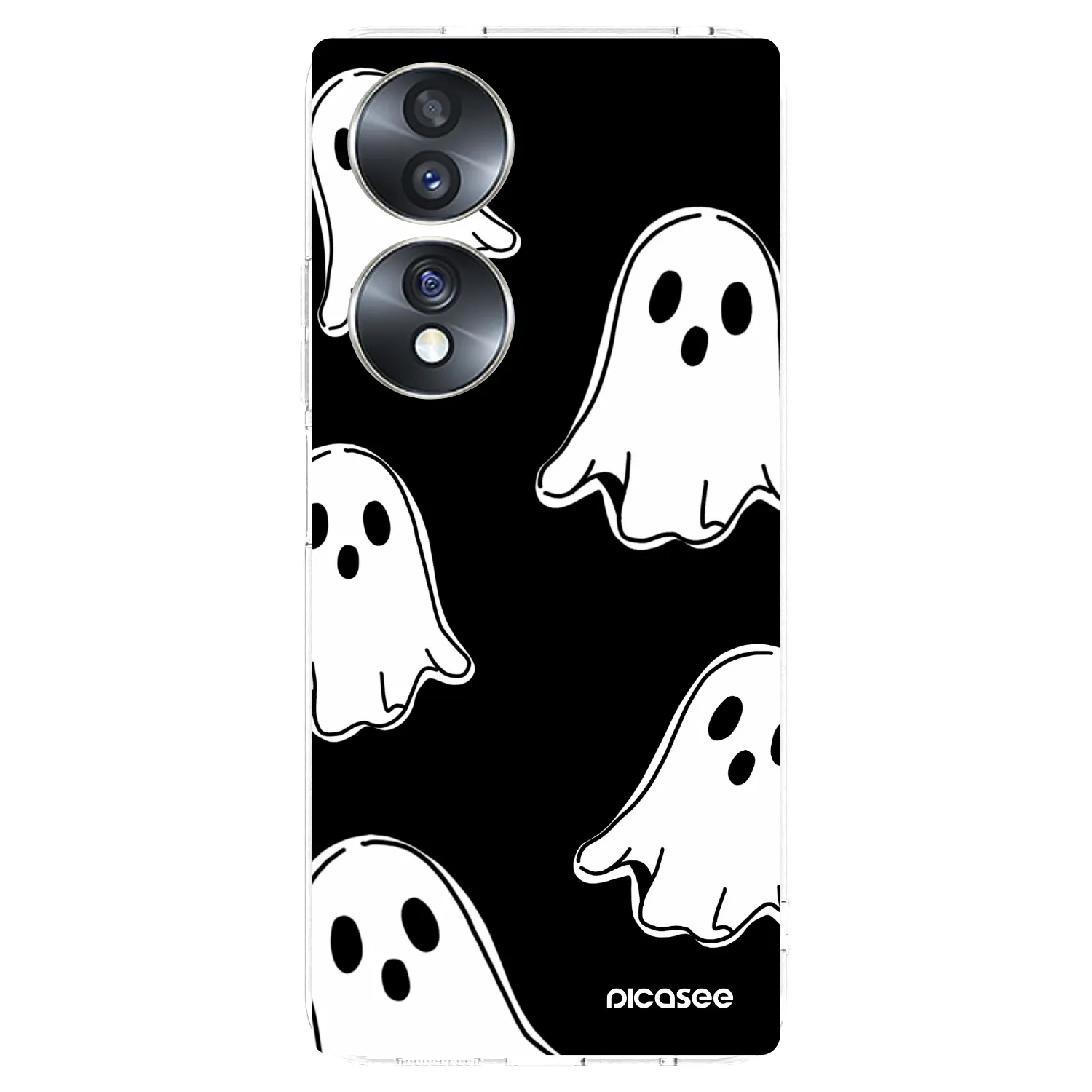 Picasee husă transparentă din silicon pentru Honor 70 - Black ghosts