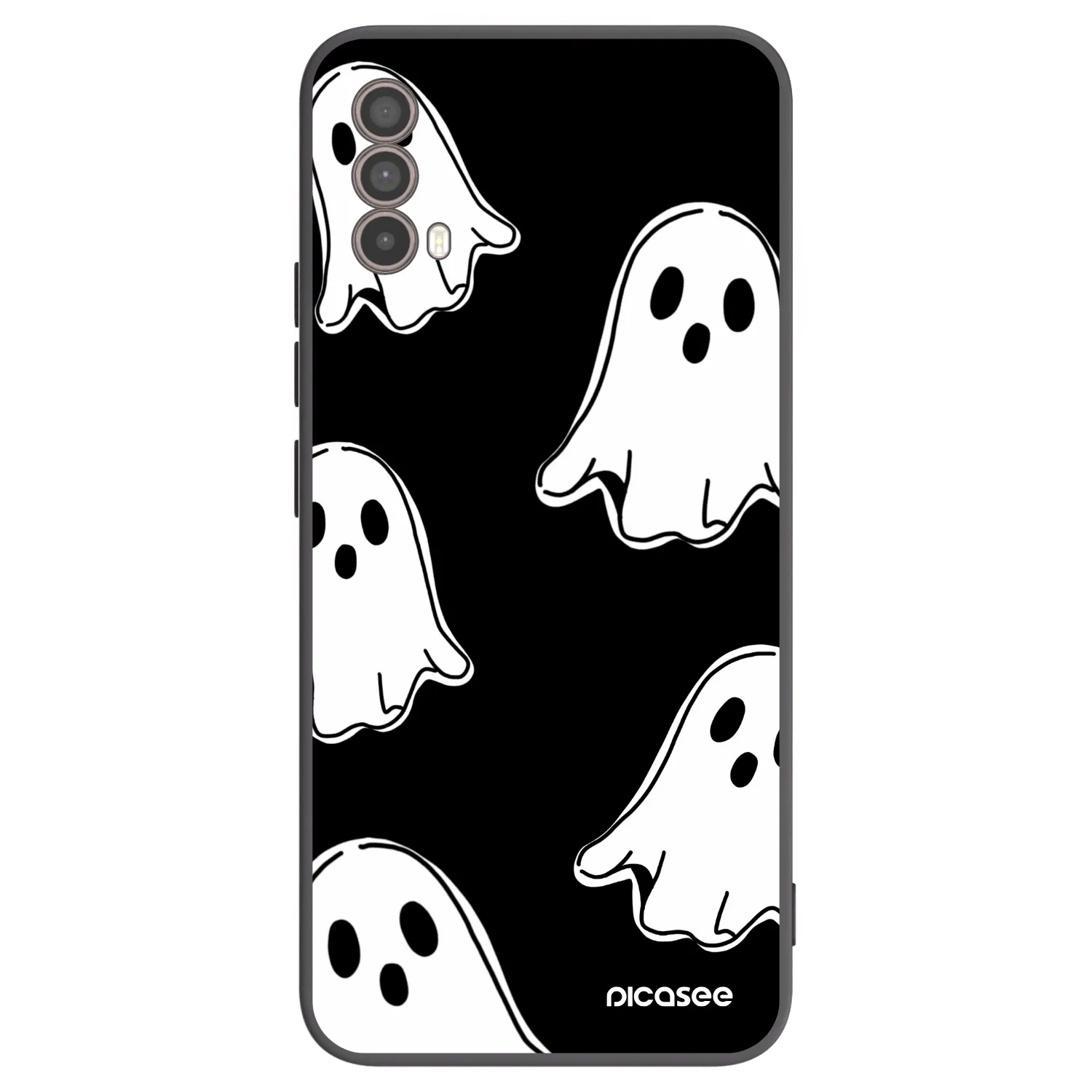 Picasee husă neagră din silicon pentru Motorola Moto E40 - Black ghosts