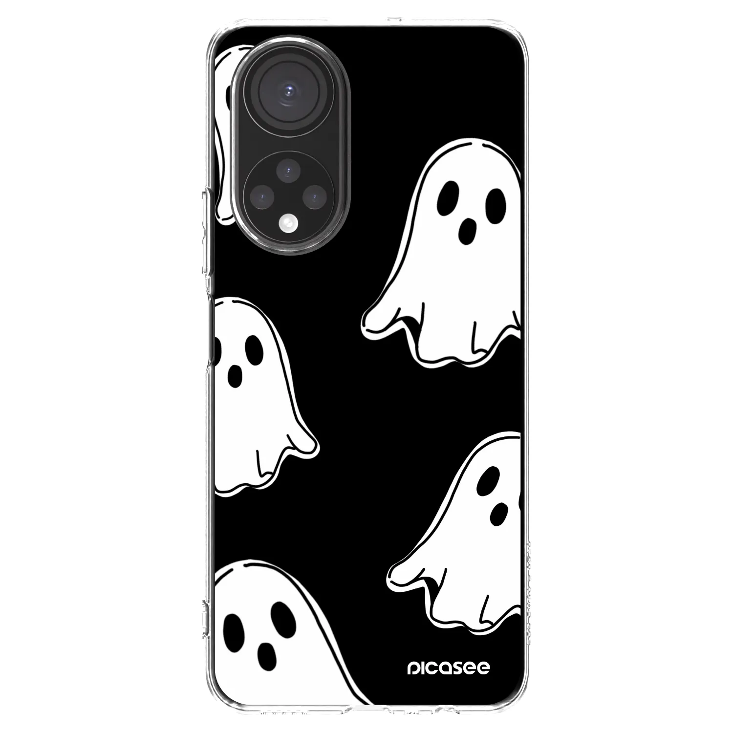 Picasee husă transparentă din silicon pentru Honor X7 - Black ghosts