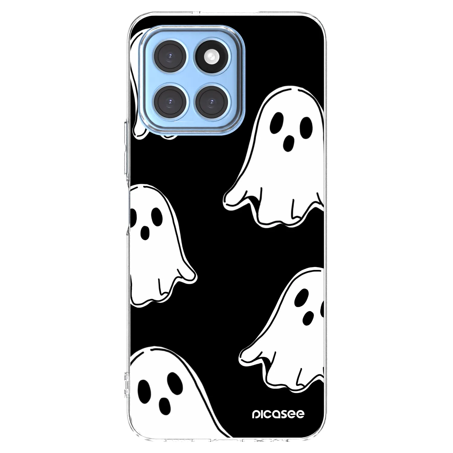 Picasee husă transparentă din silicon pentru Honor X8 5G - Black ghosts