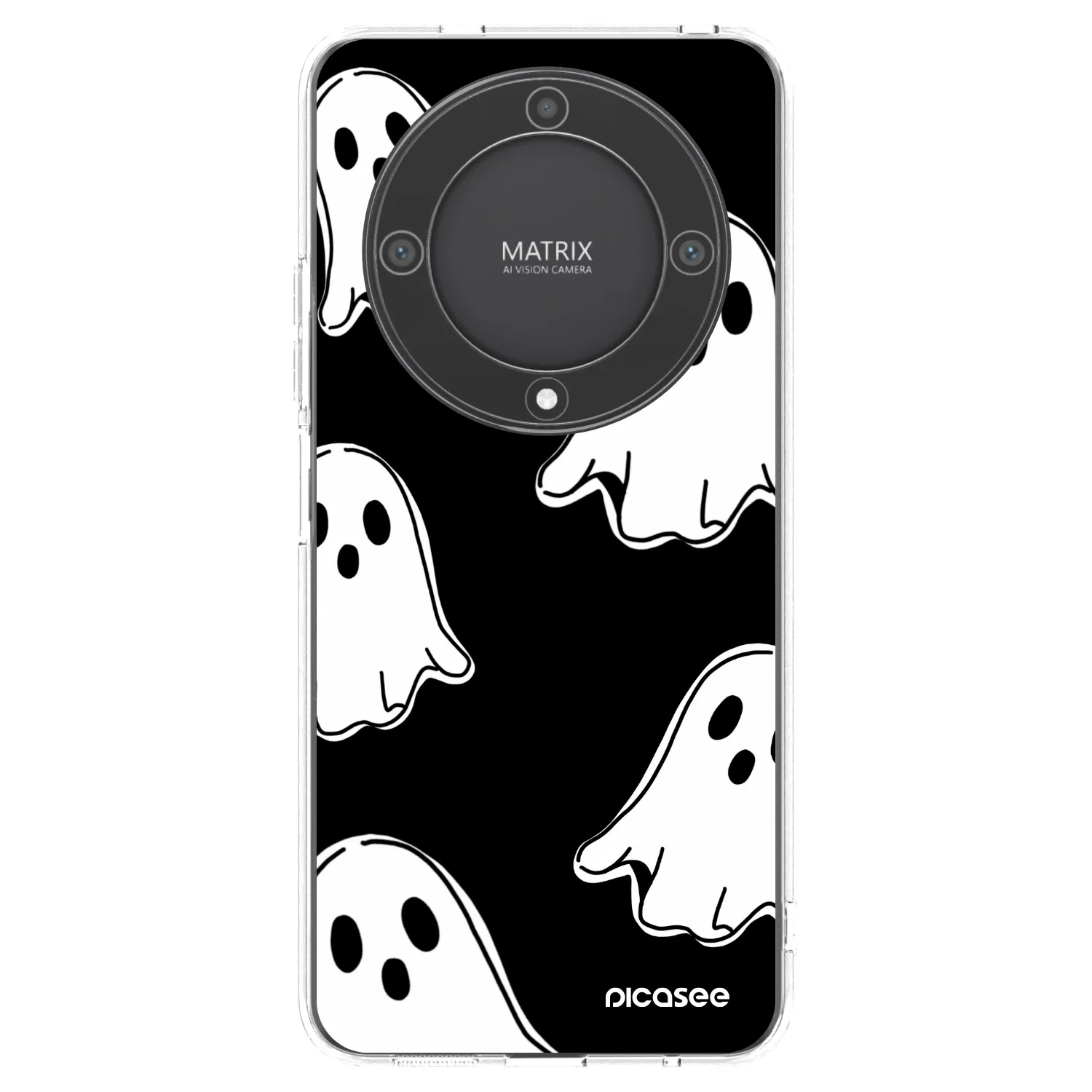 Picasee husă transparentă din silicon pentru Honor Magic5 Lite 5G - Black ghosts