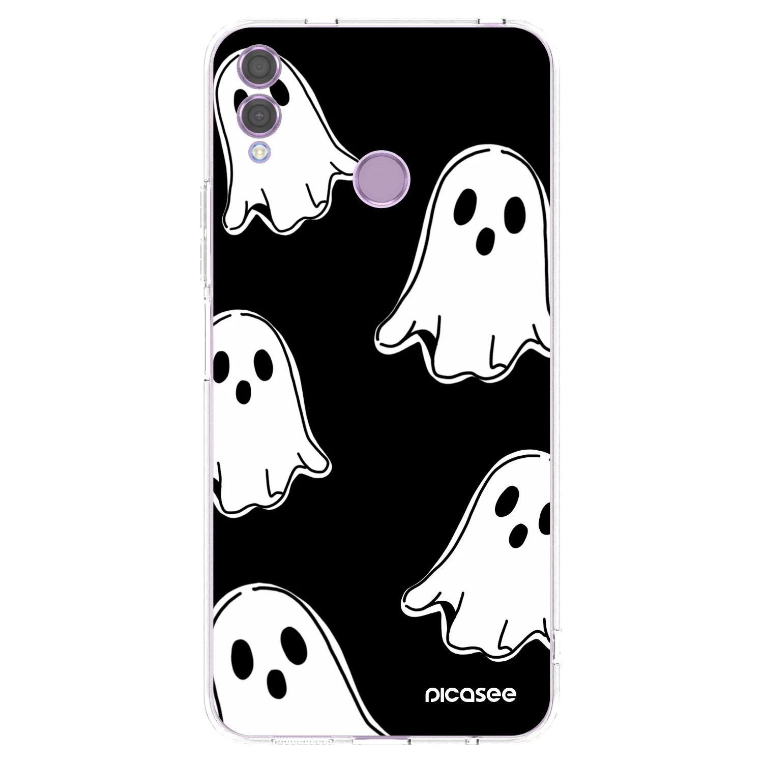 Picasee husă transparentă din silicon pentru Honor 8X - Black ghosts
