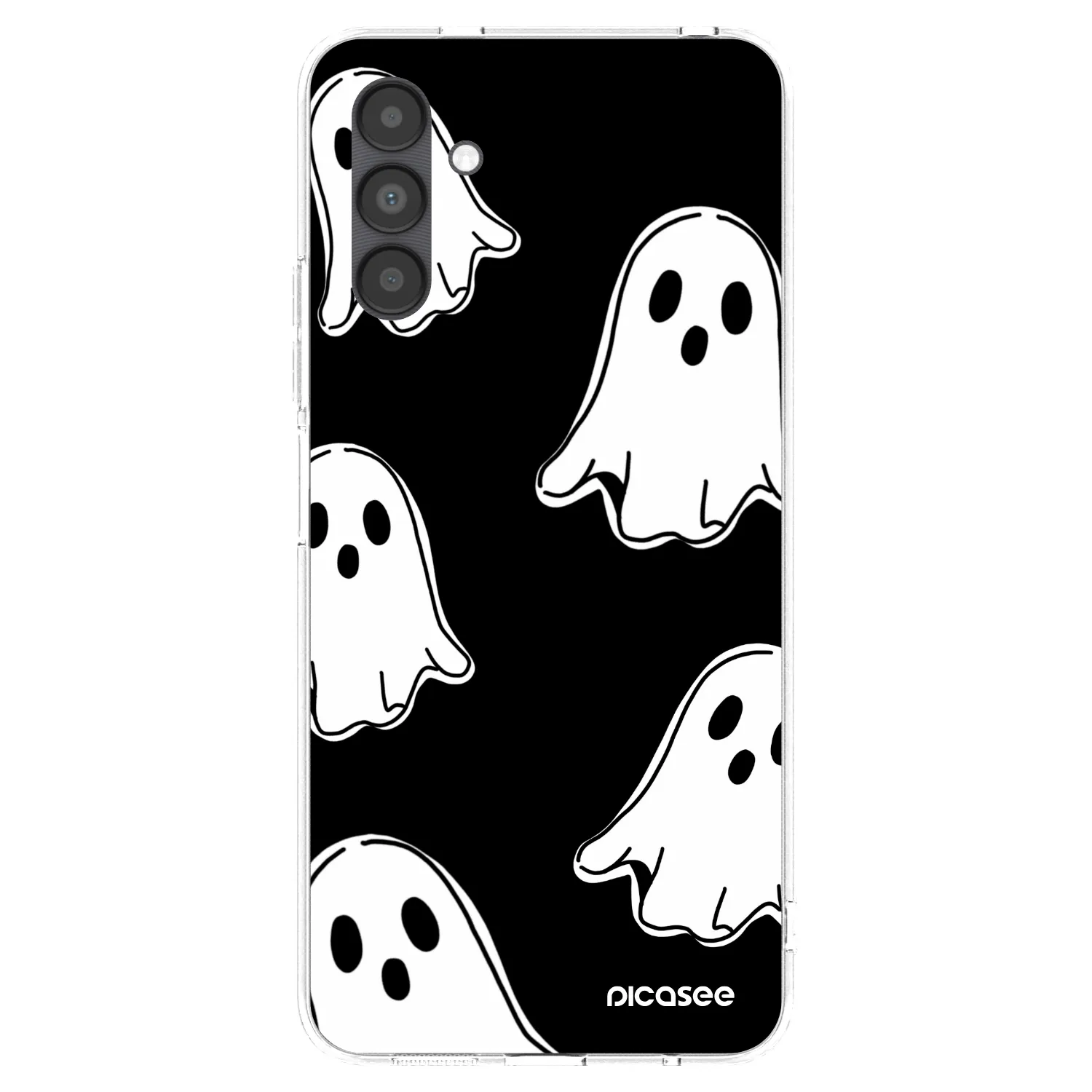 Picasee husă transparentă din silicon pentru Samsung Galaxy A04s A047F - Black ghosts
