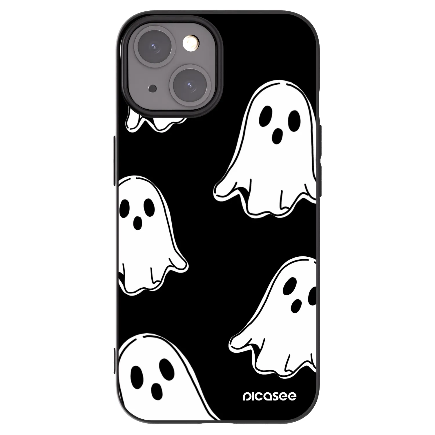 Picasee husă neagră din silicon pentru Apple iPhone 15 - Black ghosts