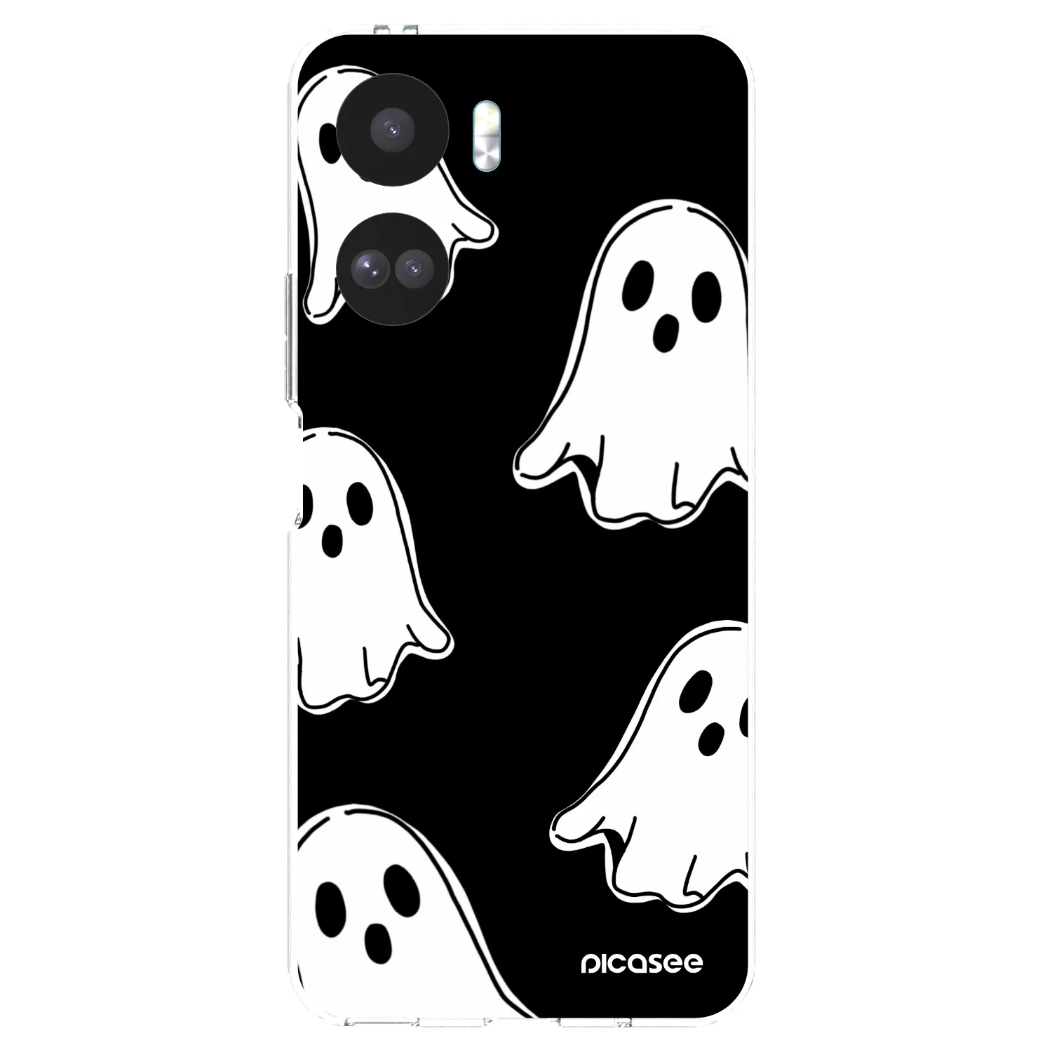 Picasee husă transparentă din silicon pentru Honor 90 Lite 5G - Black ghosts