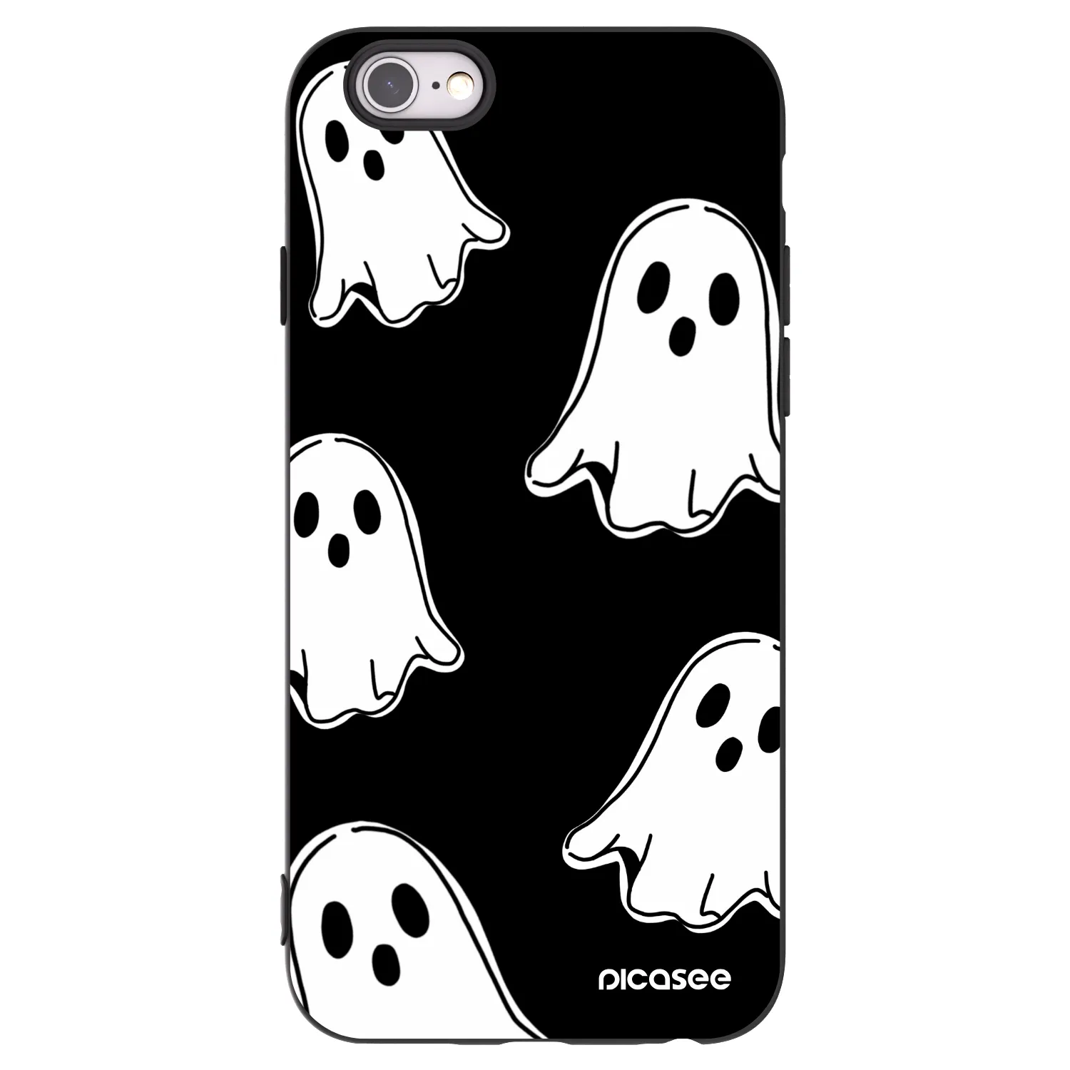 Picasee husă neagră din silicon pentru Apple iPhone 6/6S - Black ghosts