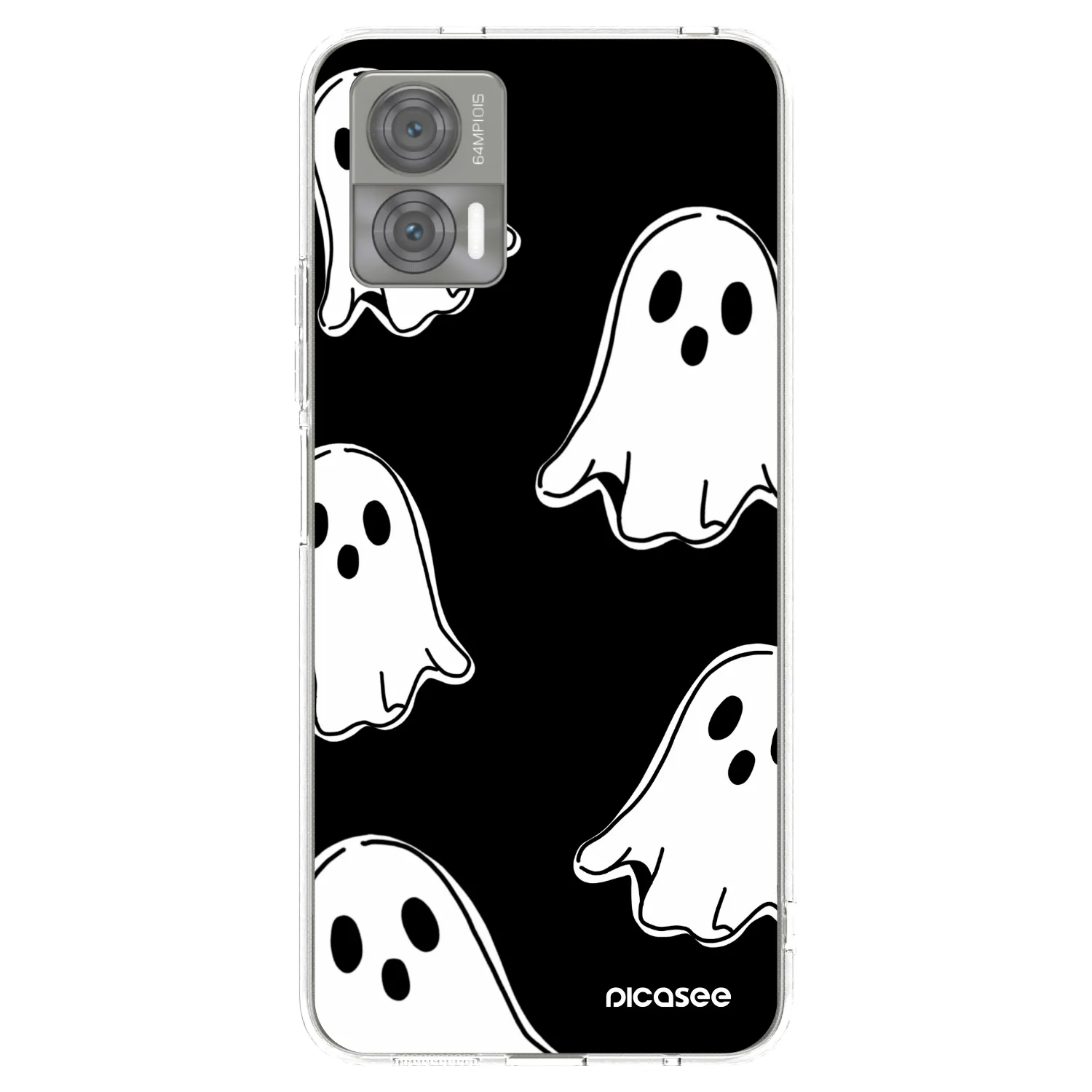 Picasee husă transparentă din silicon pentru Motorola Edge 30 Neo - Black ghosts