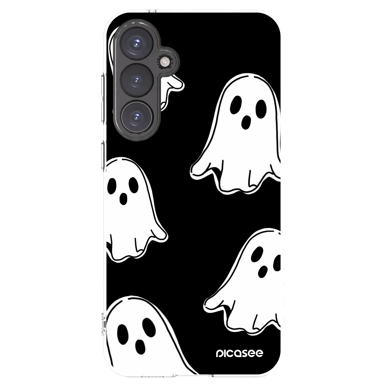 Picasee husă transparentă din silicon pentru Samsung Galaxy S23 FE S711B - Black ghosts