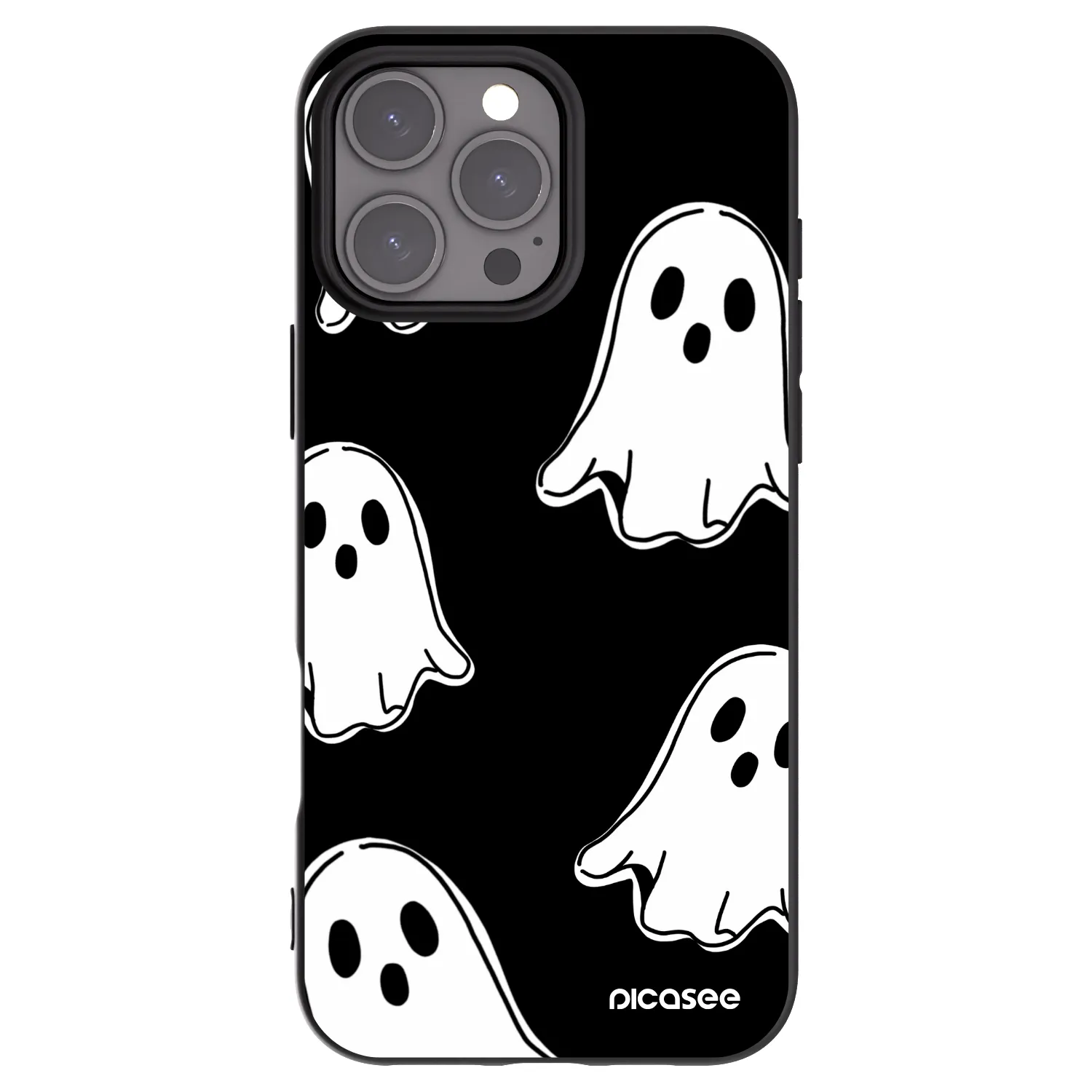 Picasee husă neagră din silicon pentru Apple iPhone 16 Pro Max - Black ghosts