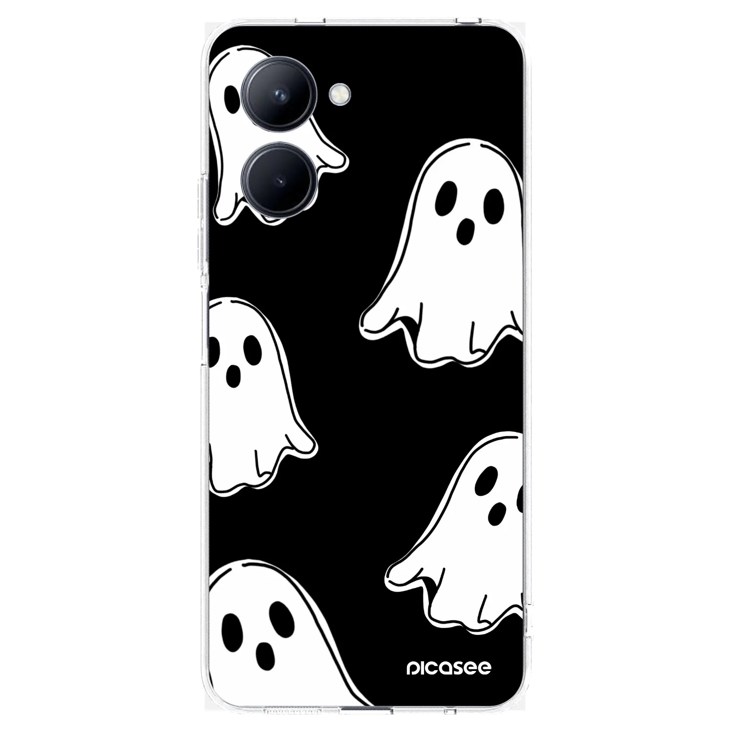 Picasee husă transparentă din silicon pentru Realme C33 (2023) - Black ghosts