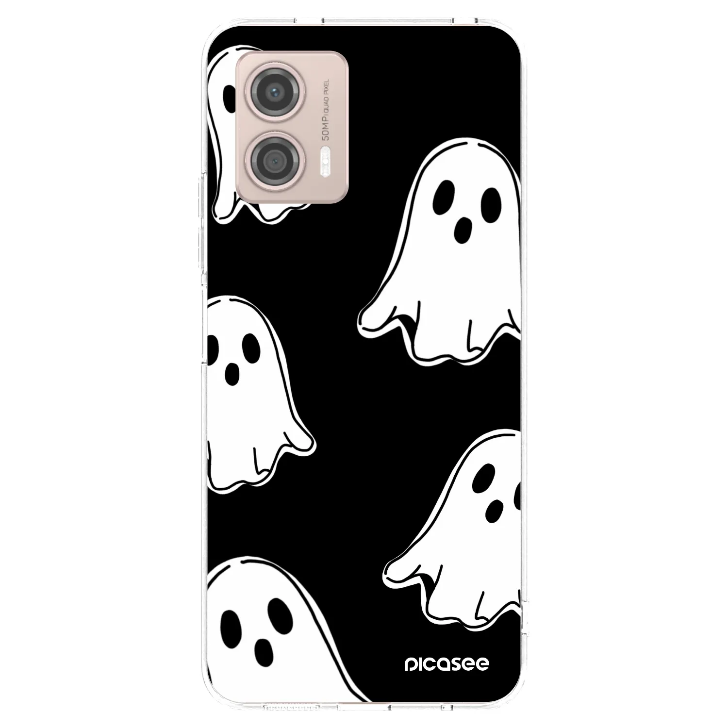Picasee husă transparentă din silicon pentru Motorola Moto G53 5G - Black ghosts