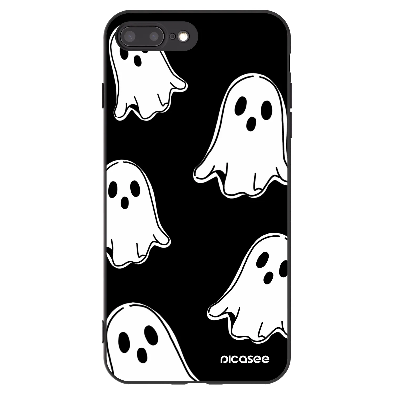 Picasee husă neagră din silicon pentru Apple iPhone 7 Plus - Black ghosts