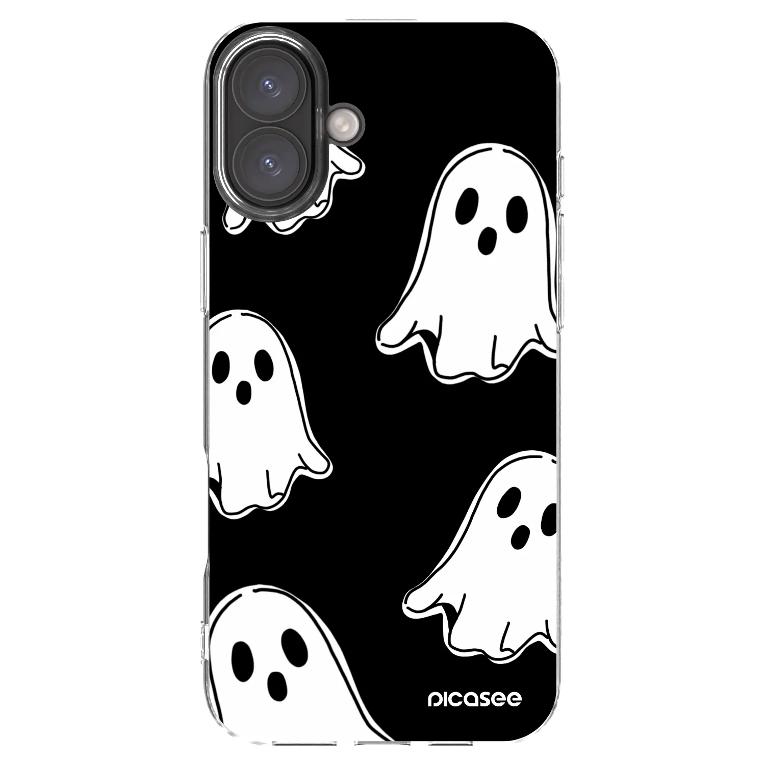 Picasee husă transparentă din silicon pentru Apple iPhone 16 Plus - Black ghosts