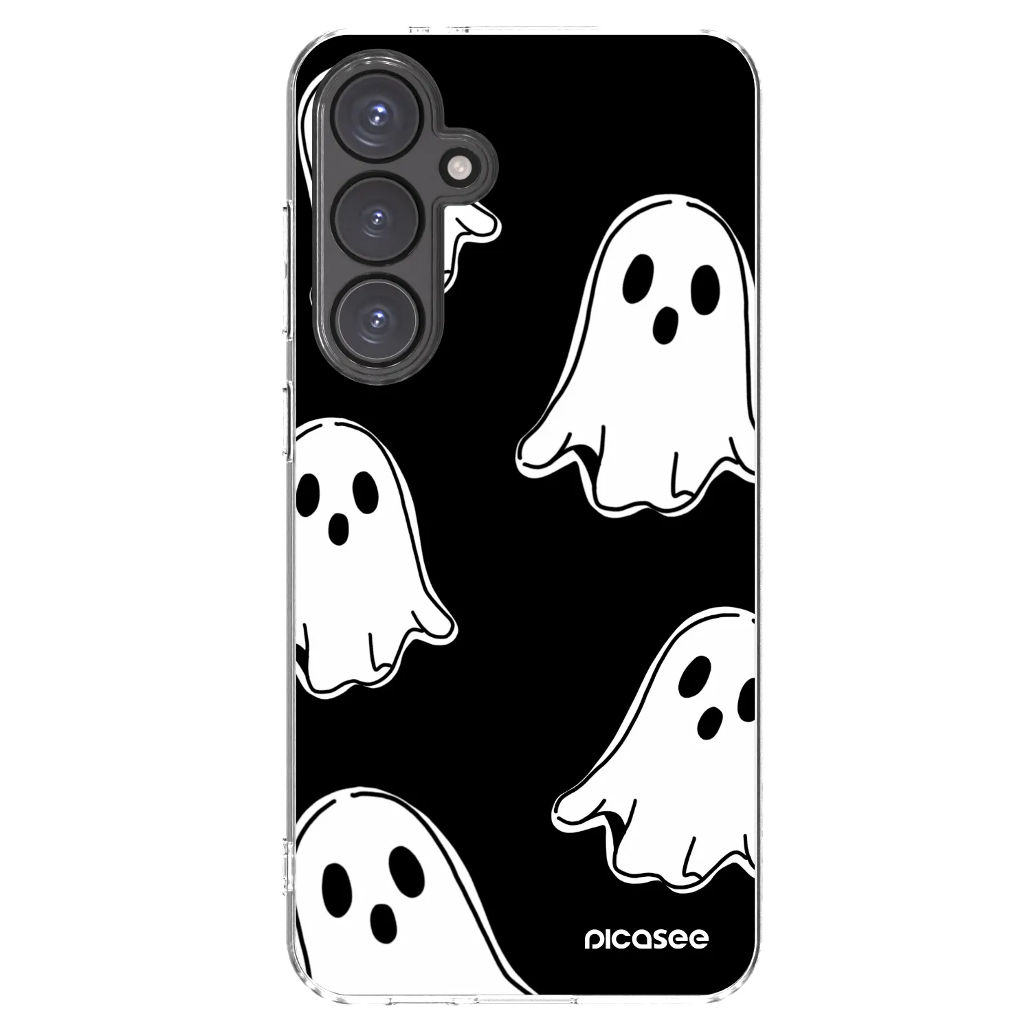 Picasee husă transparentă din silicon pentru Samsung Galaxy S24 FE S721B - Black ghosts