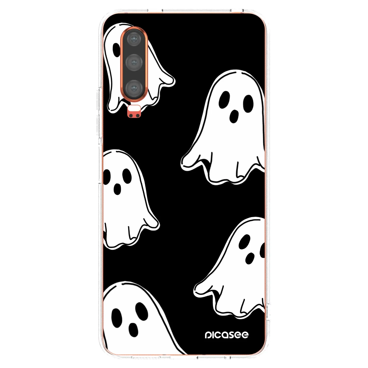 Picasee husă transparentă din silicon pentru Huawei P30 - Black ghosts