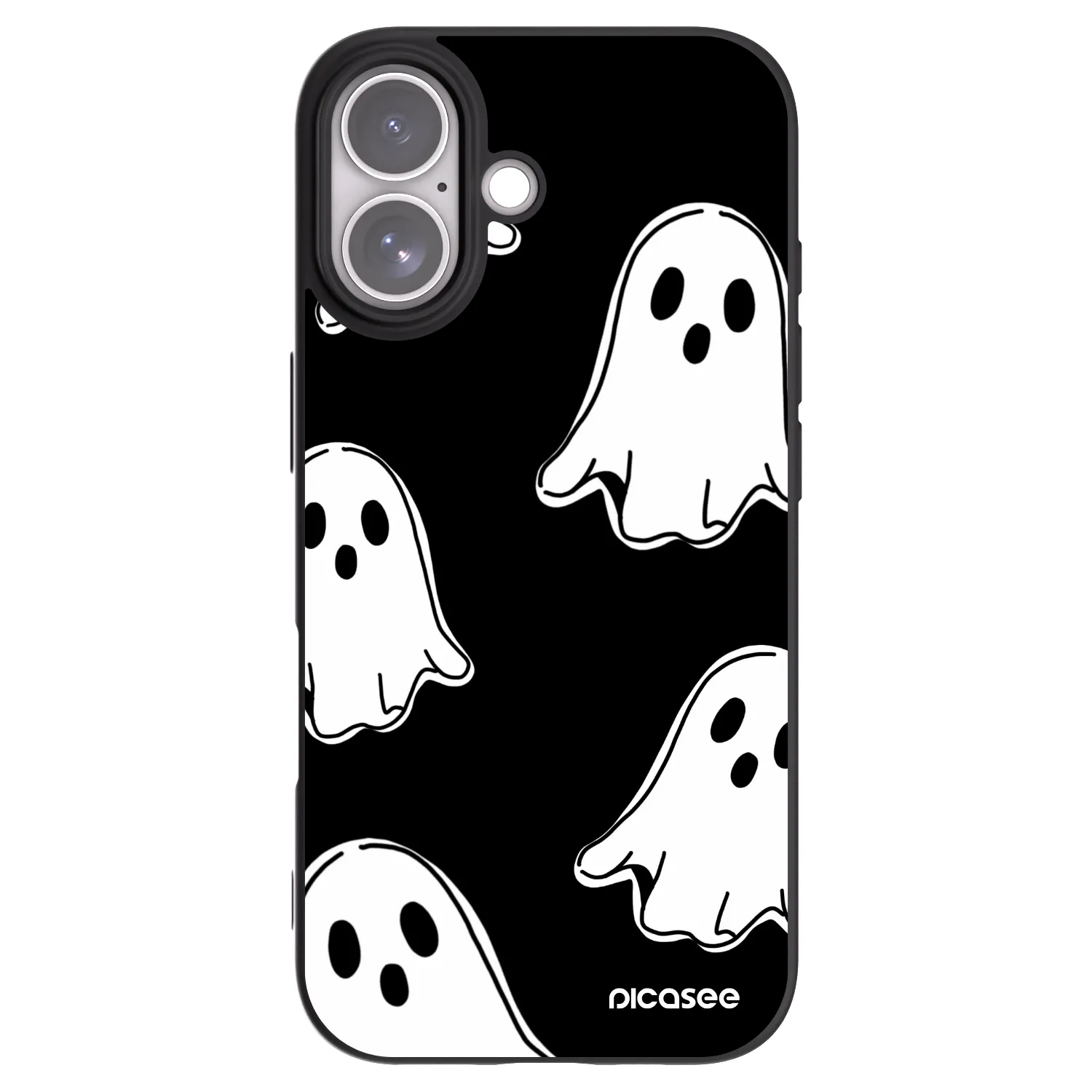 Picasee husă neagră din silicon pentru Apple iPhone 17 - Black ghosts