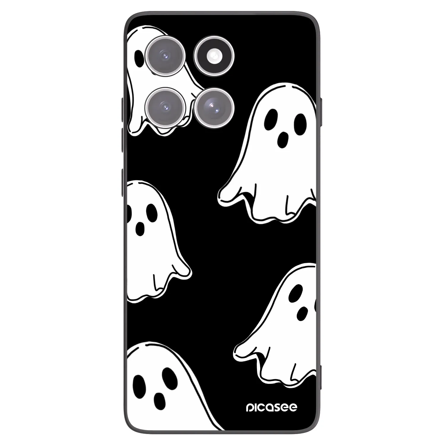 Picasee husă neagră din silicon pentru Motorola Edge 60 Pro - Black ghosts