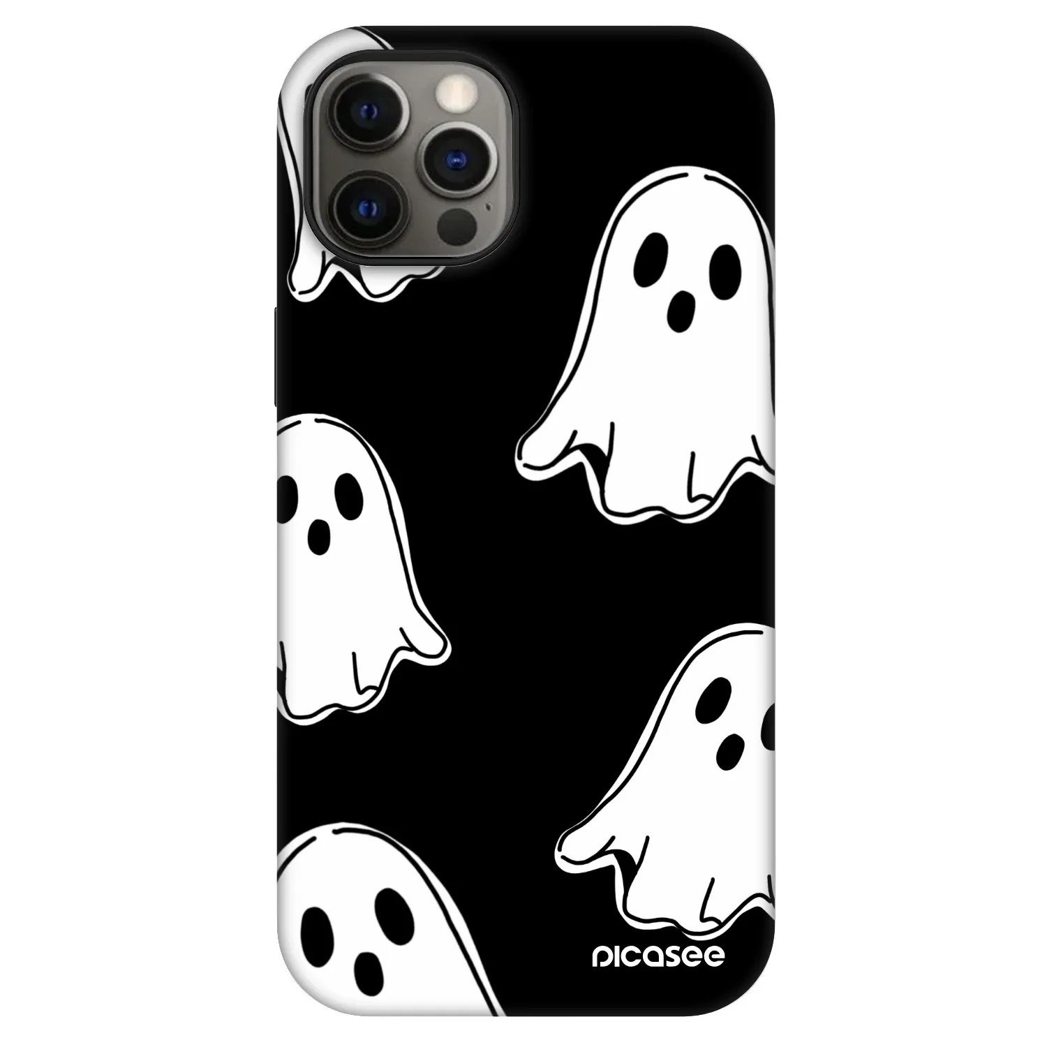 Picasee Fashion Case MagSafe pentru Apple iPhone 12 - Black ghosts
