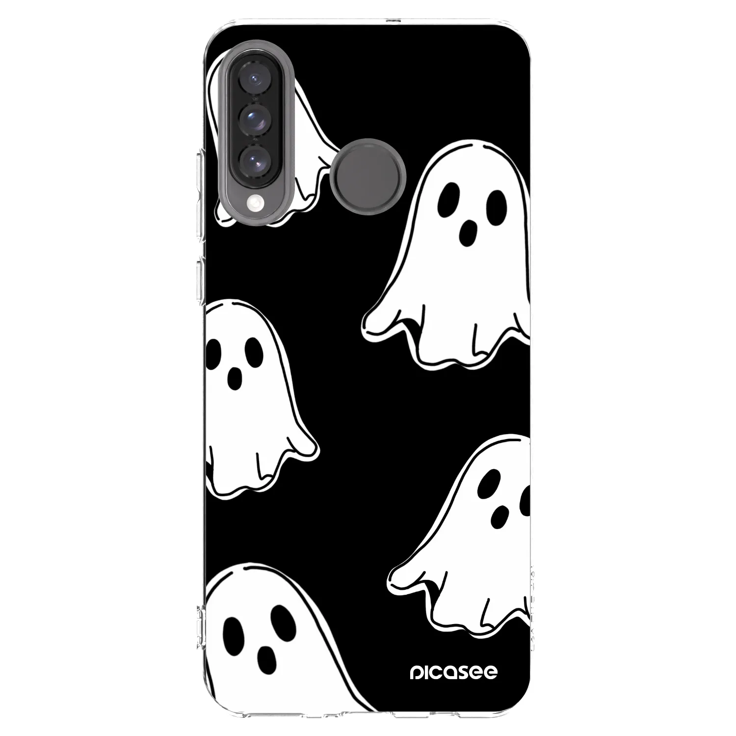 Picasee husă transparentă din silicon pentru Huawei P30 Lite - Black ghosts
