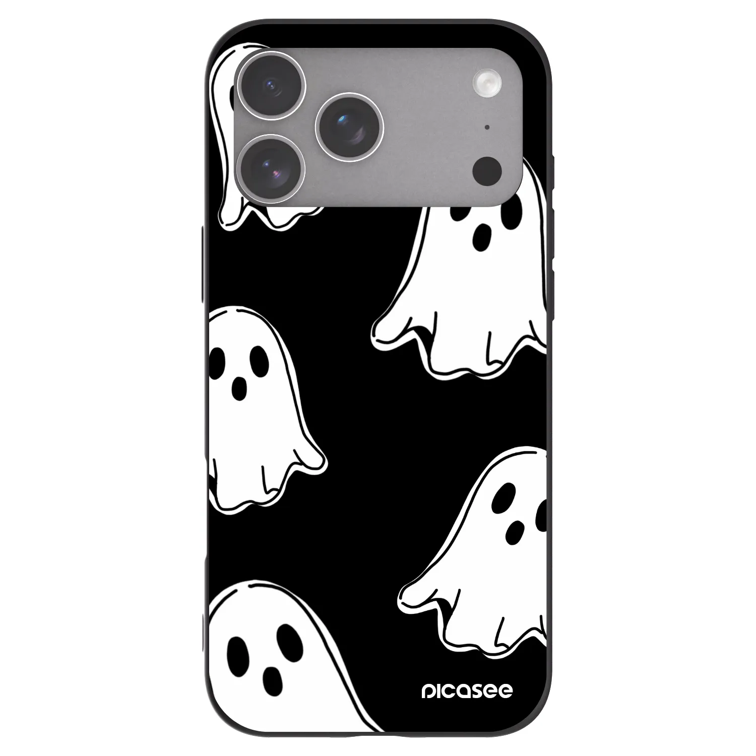 Picasee husă neagră din silicon pentru Apple iPhone 18 Pro Max - Black ghosts