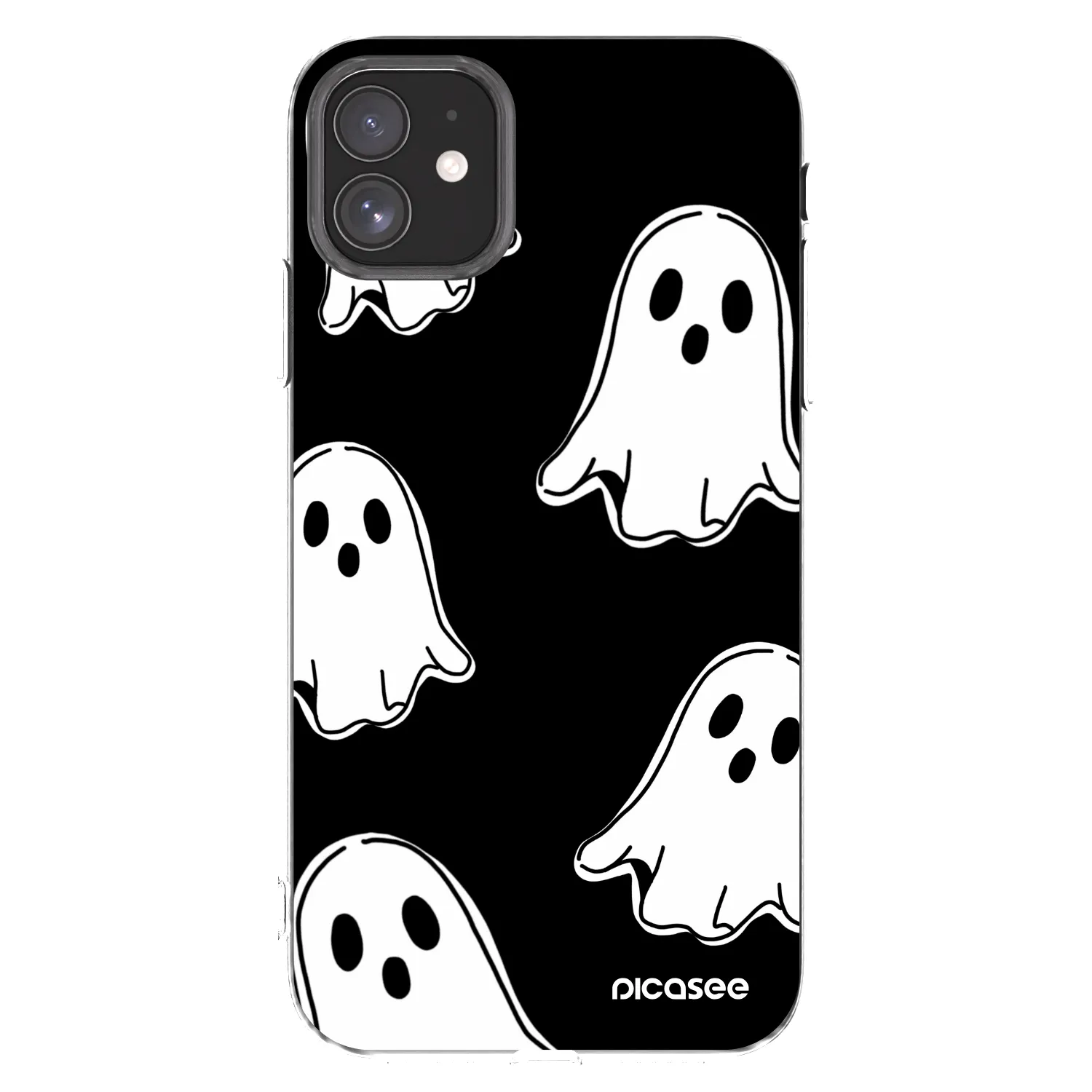Picasee husă transparentă din silicon pentru Apple iPhone 11 - Black ghosts