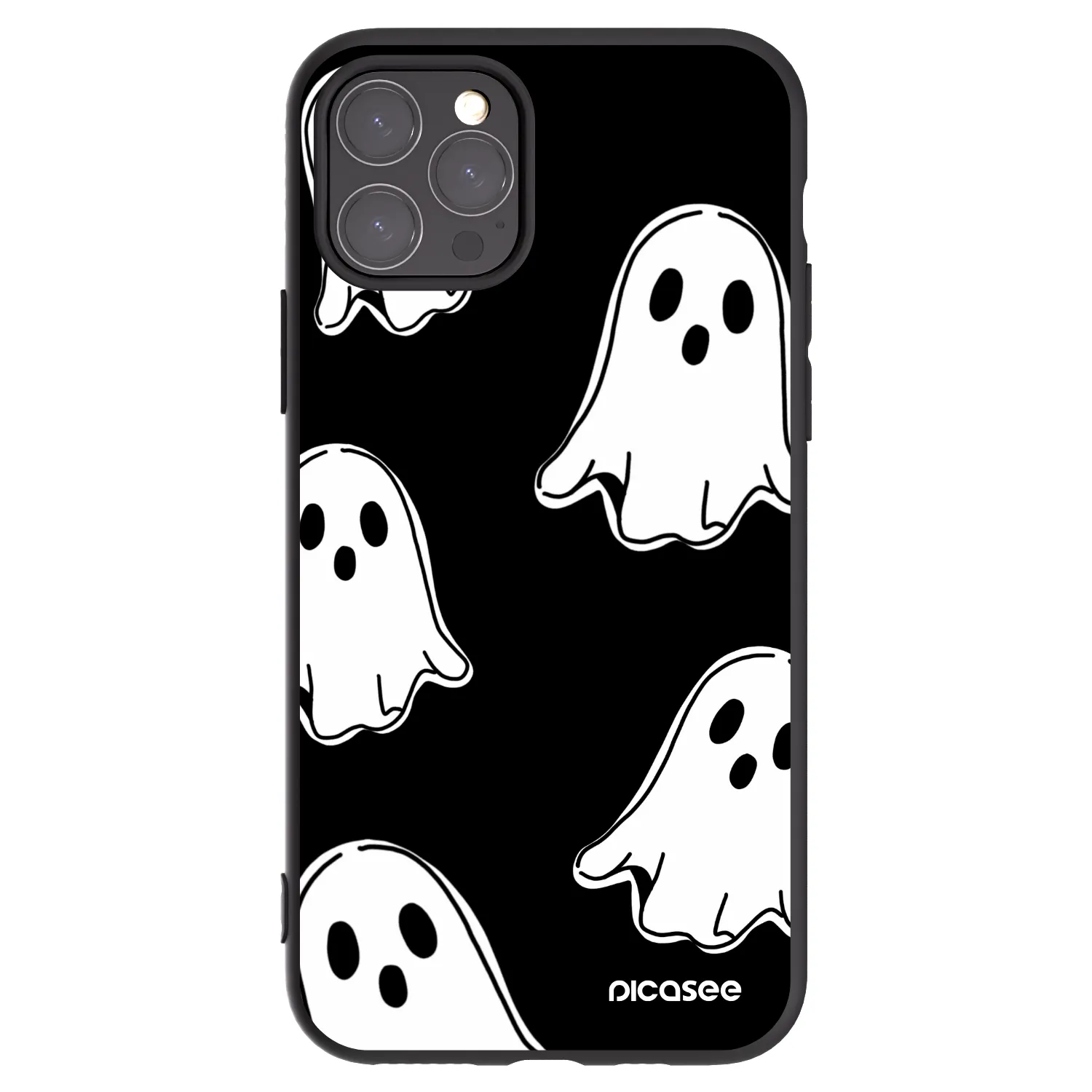 Picasee husă neagră din silicon pentru Apple iPhone 11 Pro - Black ghosts