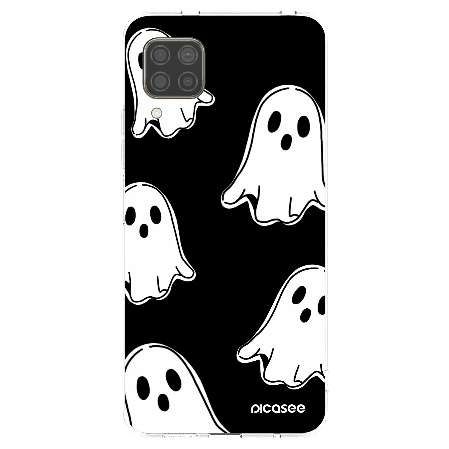 Picasee husă transparentă din silicon pentru Huawei P40 Lite - Black ghosts