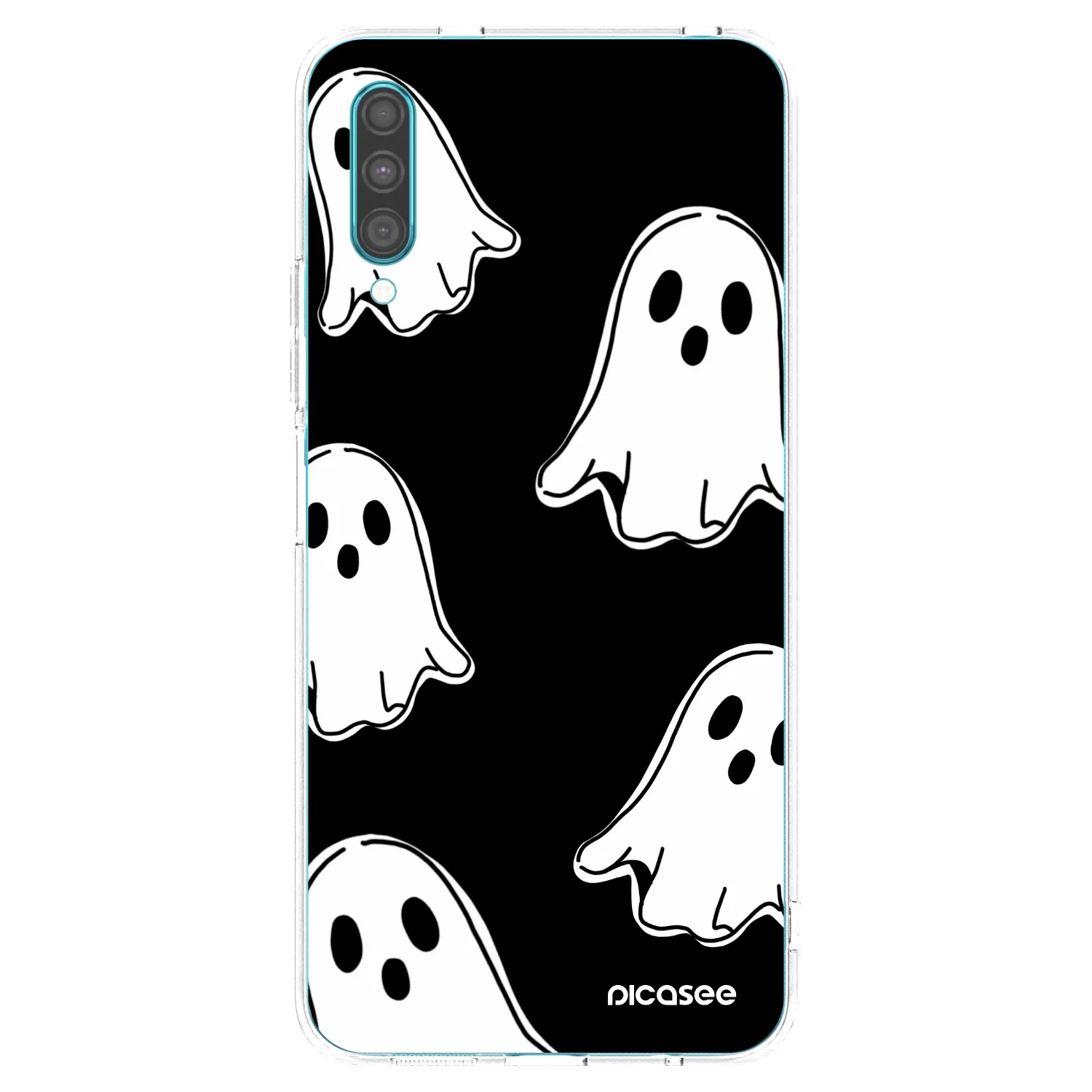 Picasee husă transparentă din silicon pentru Samsung Galaxy A30s A307F - Black ghosts