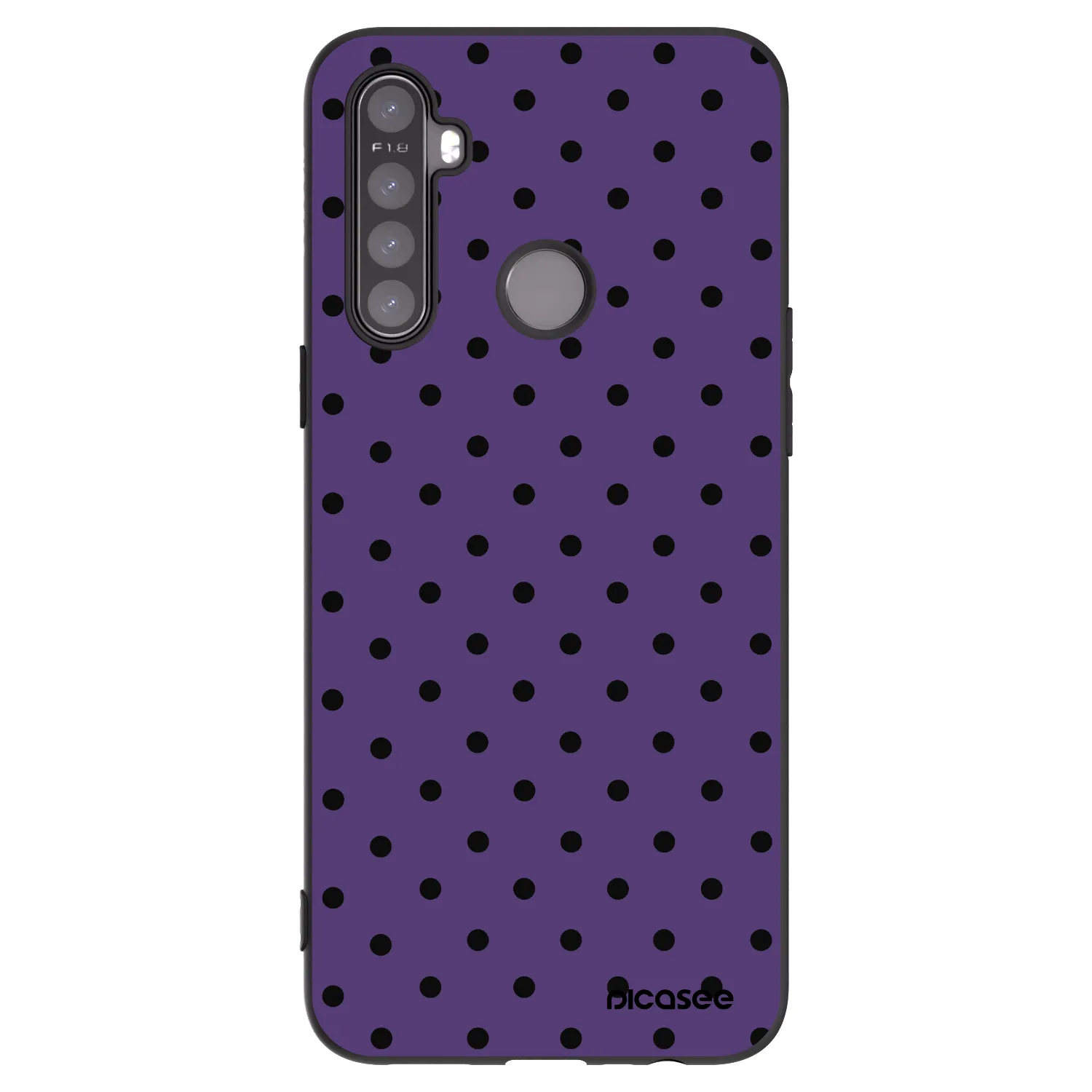 Picasee husă neagră din silicon pentru Realme 5 - Flickers 2