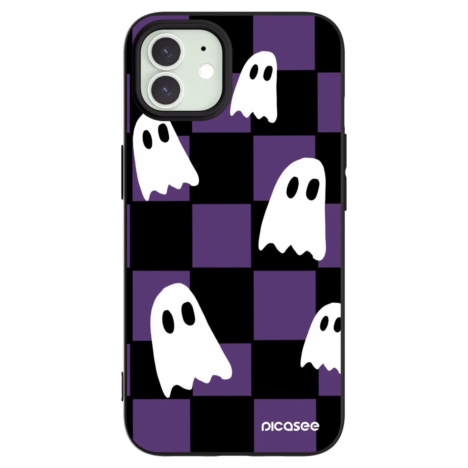 Picasee husă neagră din silicon pentru Apple iPhone 12 - Ghosts