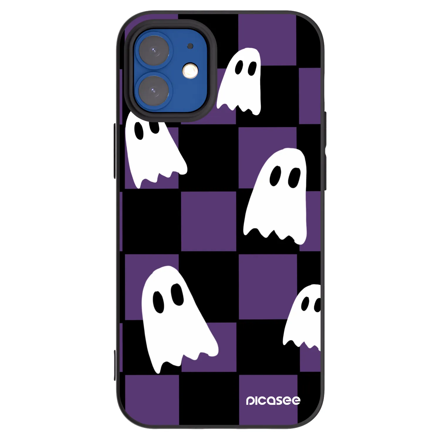 Picasee husă neagră din silicon pentru Apple iPhone 12 mini - Ghosts