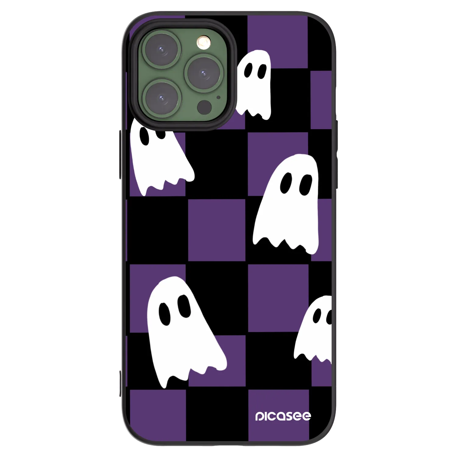 Picasee husă neagră din silicon pentru Apple iPhone 13 Pro Max - Ghosts
