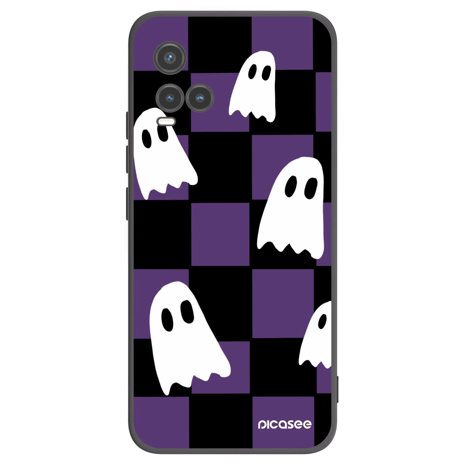 Picasee husă neagră din silicon pentru Vivo Y33s - Ghosts