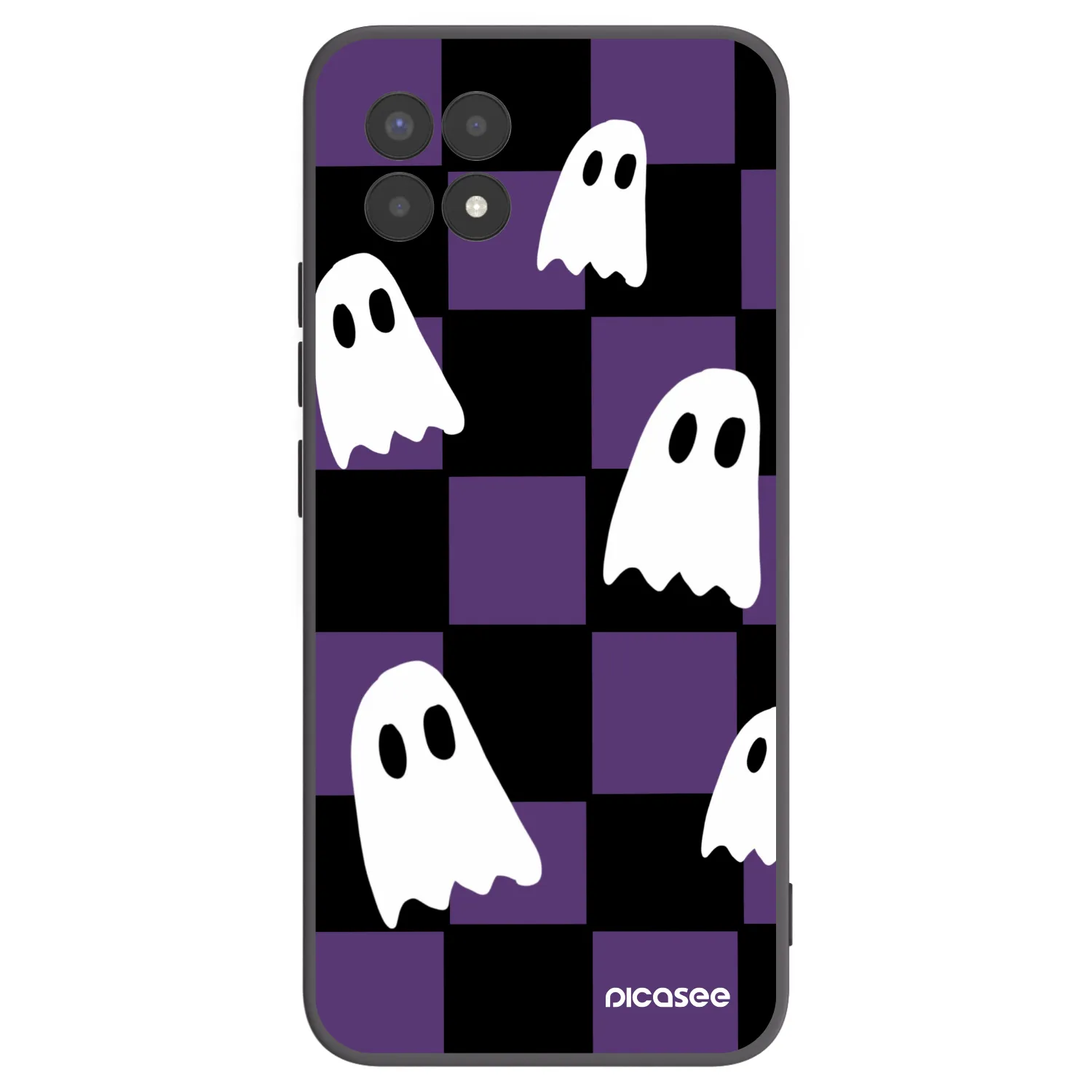 Picasee husă neagră din silicon pentru Realme 8i - Ghosts