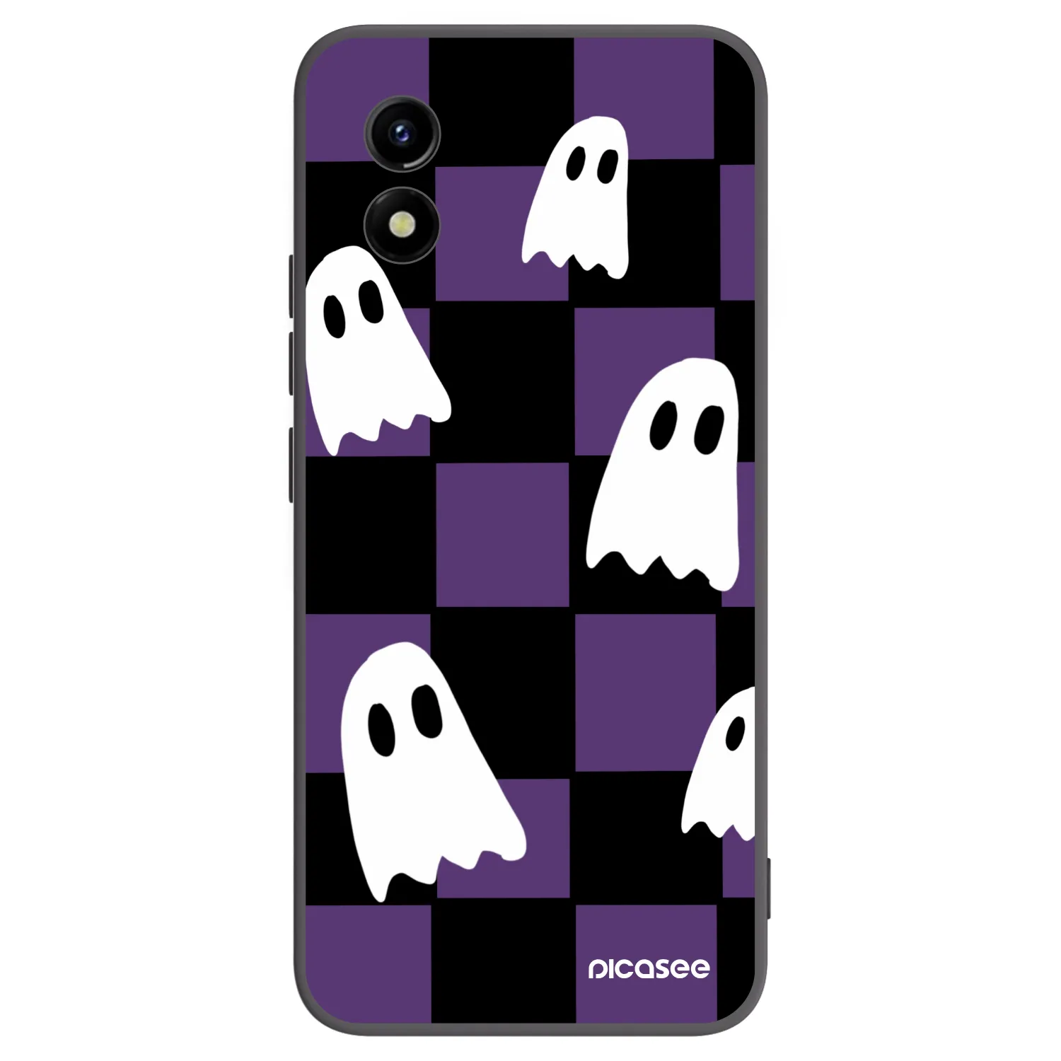 Picasee husă neagră din silicon pentru Vivo Y01 - Ghosts
