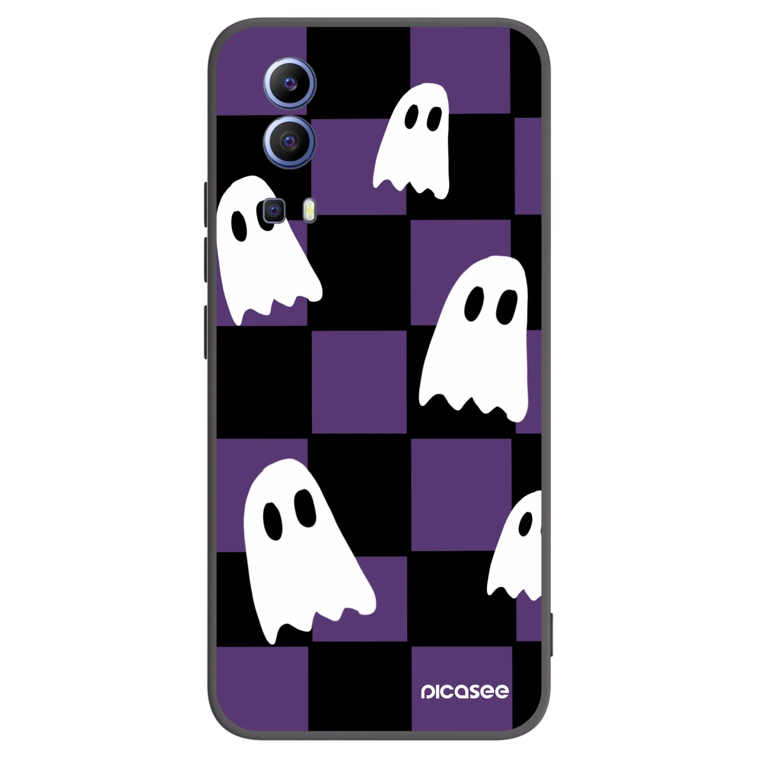 Picasee husă neagră din silicon pentru Vivo Y52 5G - Ghosts