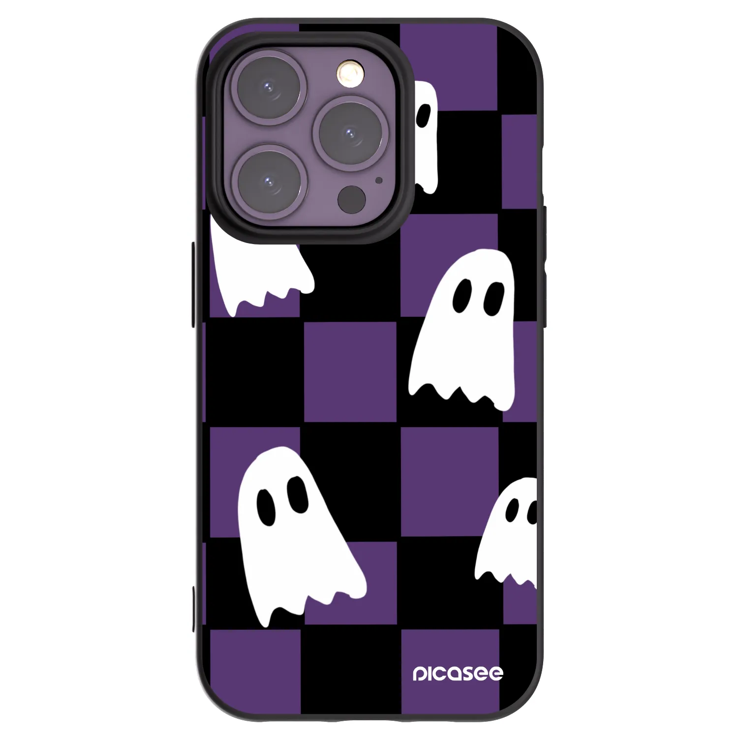 Picasee husă neagră din silicon pentru Apple iPhone 14 Pro - Ghosts