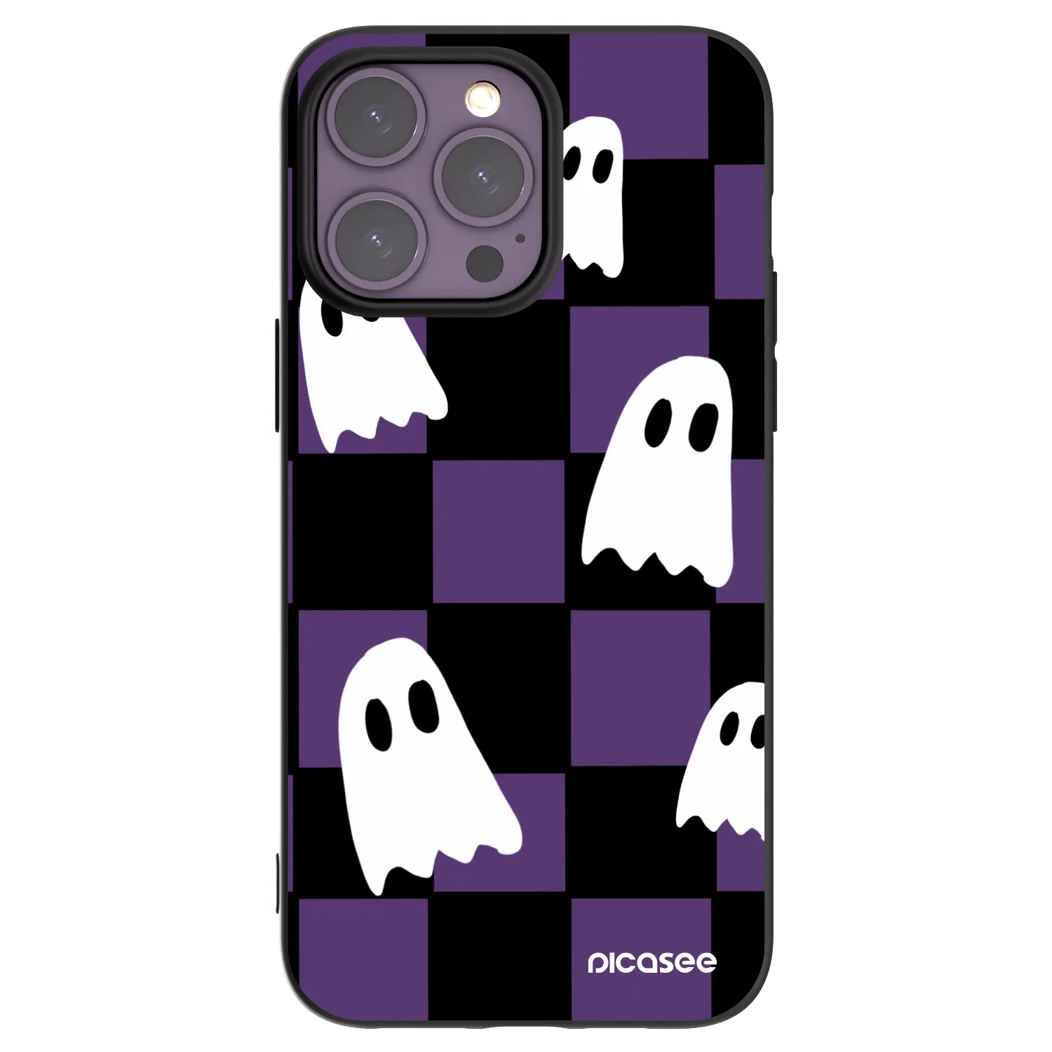 Picasee husă neagră din silicon pentru Apple iPhone 14 Pro Max - Ghosts