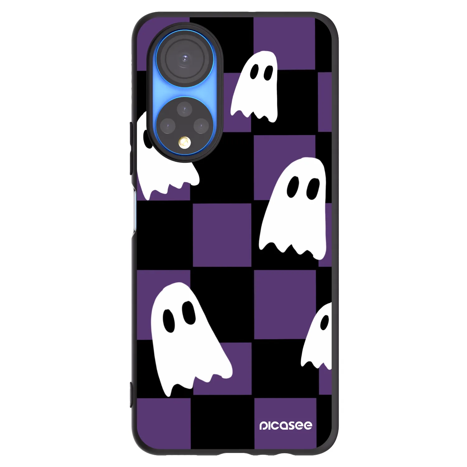 Picasee husă neagră din silicon pentru Honor X7 - Ghosts