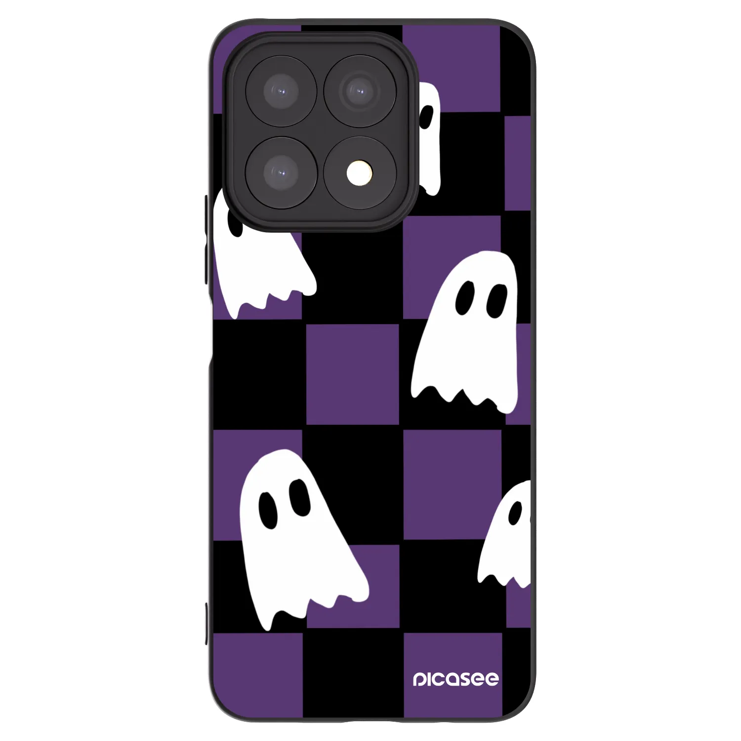 Picasee husă neagră din silicon pentru Honor X8a - Ghosts