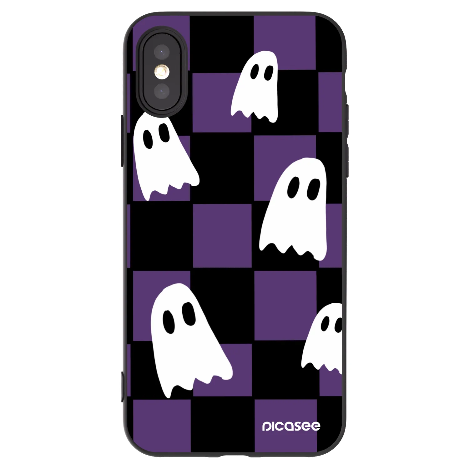 Picasee husă neagră din silicon pentru Apple iPhone X/XS - Ghosts
