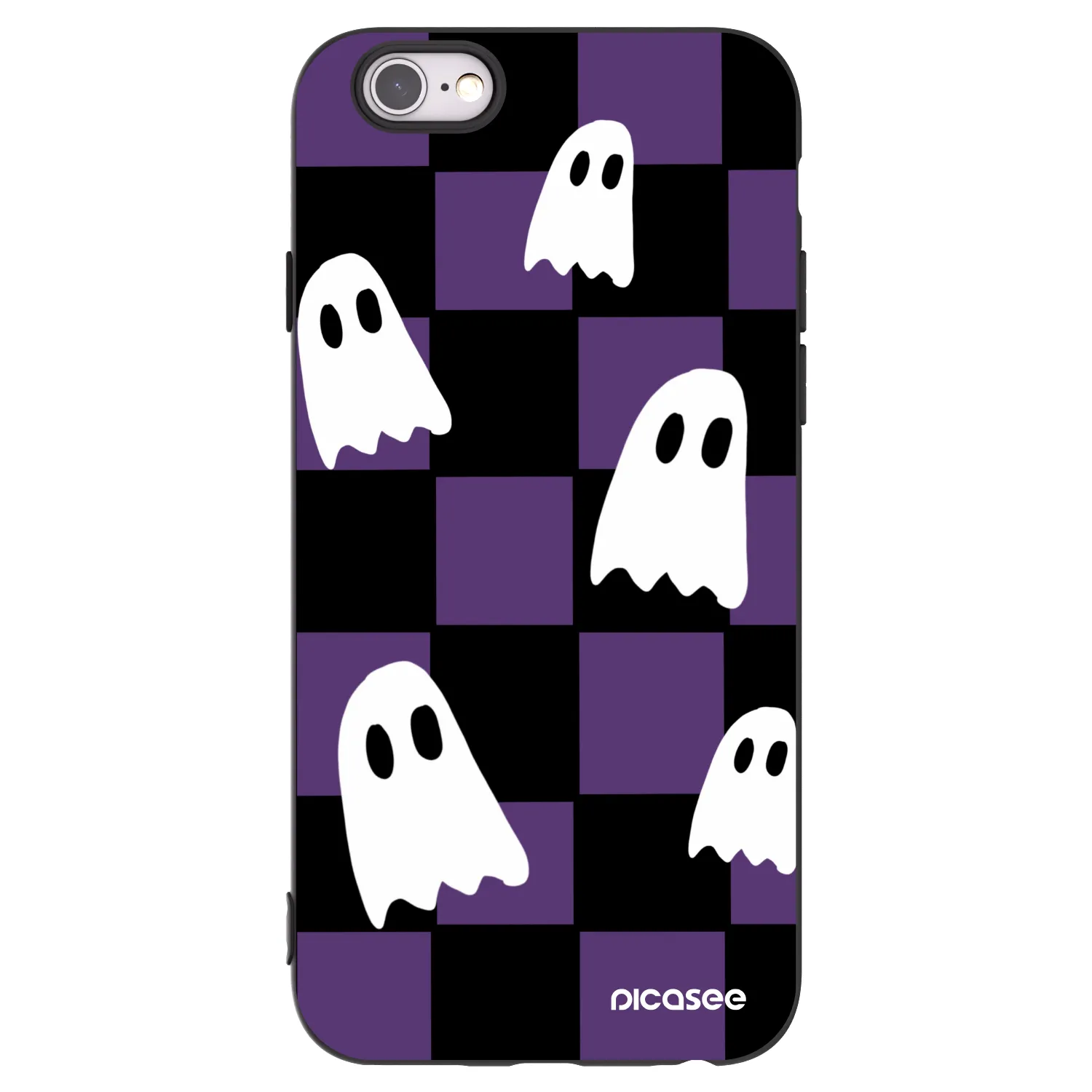 Picasee husă neagră din silicon pentru Apple iPhone 6/6S - Ghosts