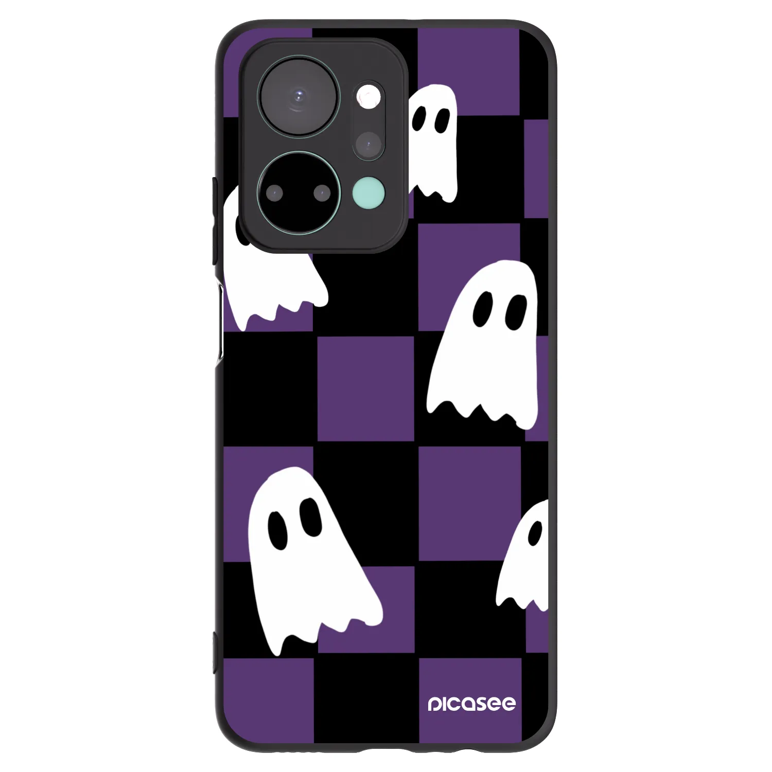 Picasee husă neagră din silicon pentru Honor X7a - Ghosts