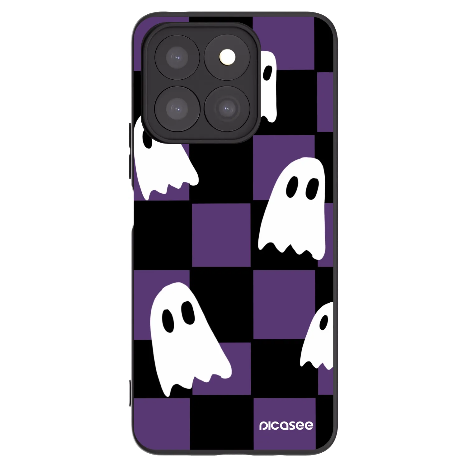 Picasee husă neagră din silicon pentru Honor X8b - Ghosts