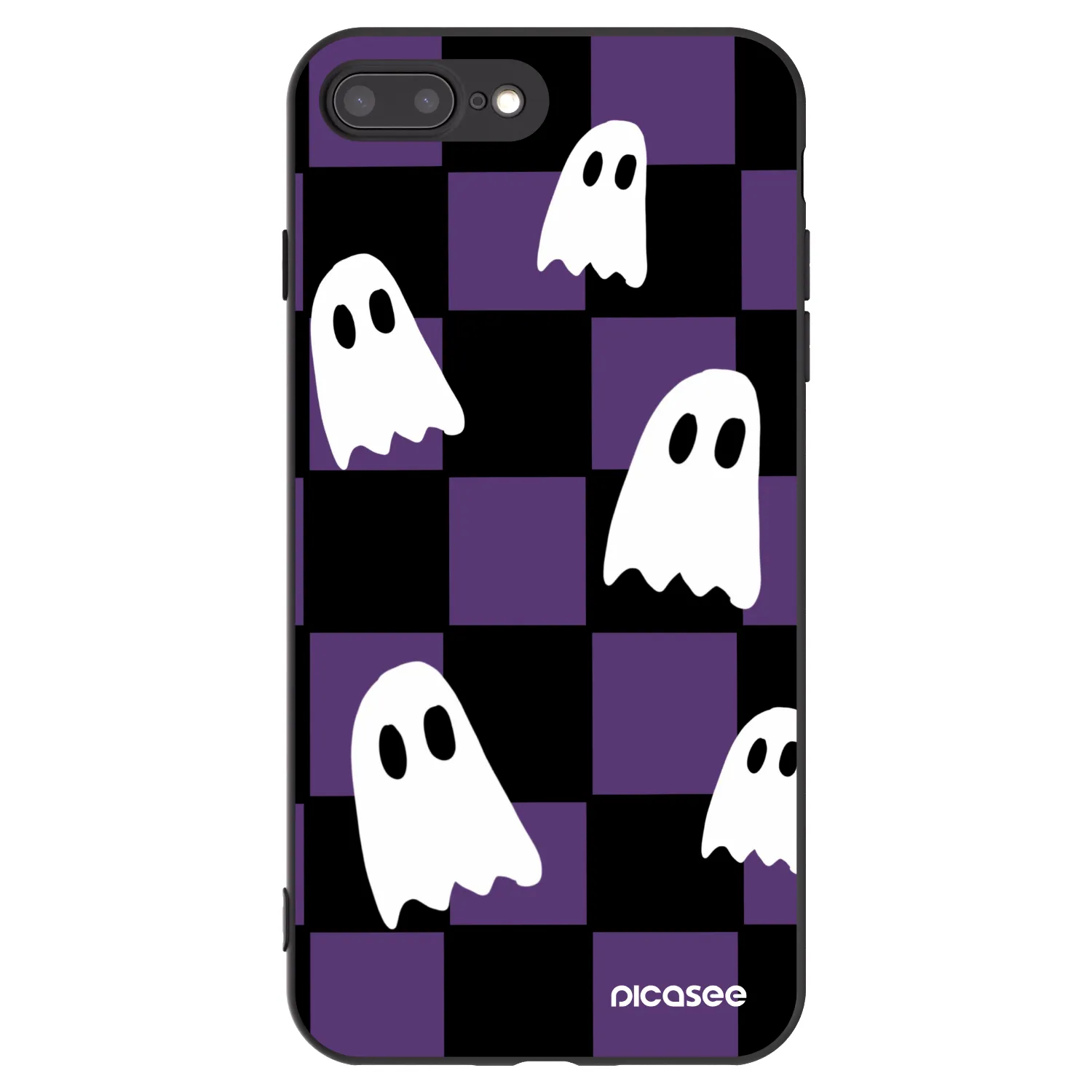 Picasee husă neagră din silicon pentru Apple iPhone 8 Plus - Ghosts