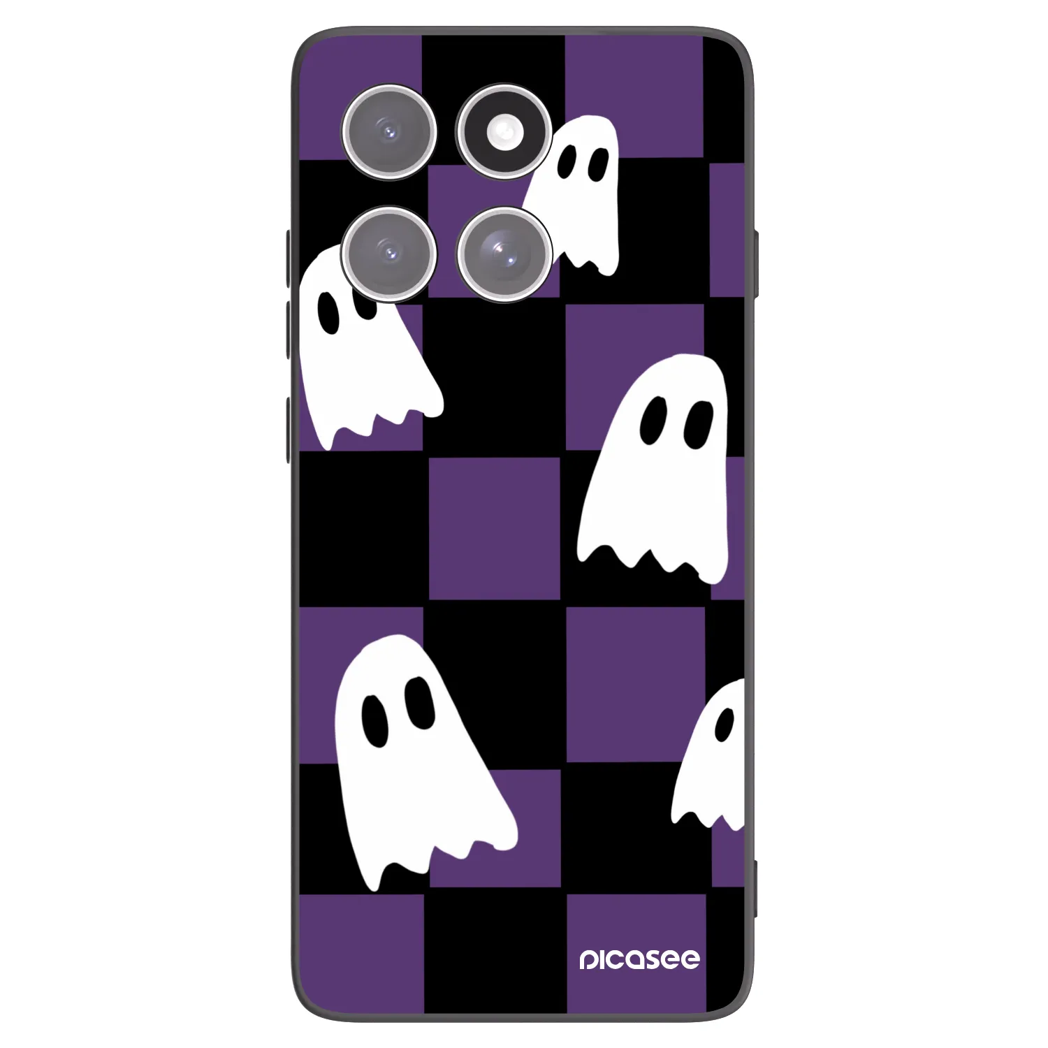 Picasee husă neagră din silicon pentru Motorola Edge 60 Pro - Ghosts