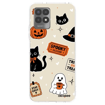 Picasee husă transparentă din silicon pentru Realme 8i - Halloween stickers